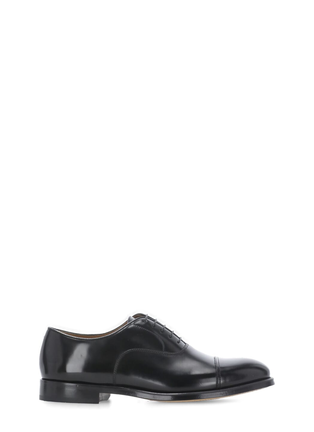 Doucal's High-shine Black Oxford Shoes With Lace-up Fastening In Black