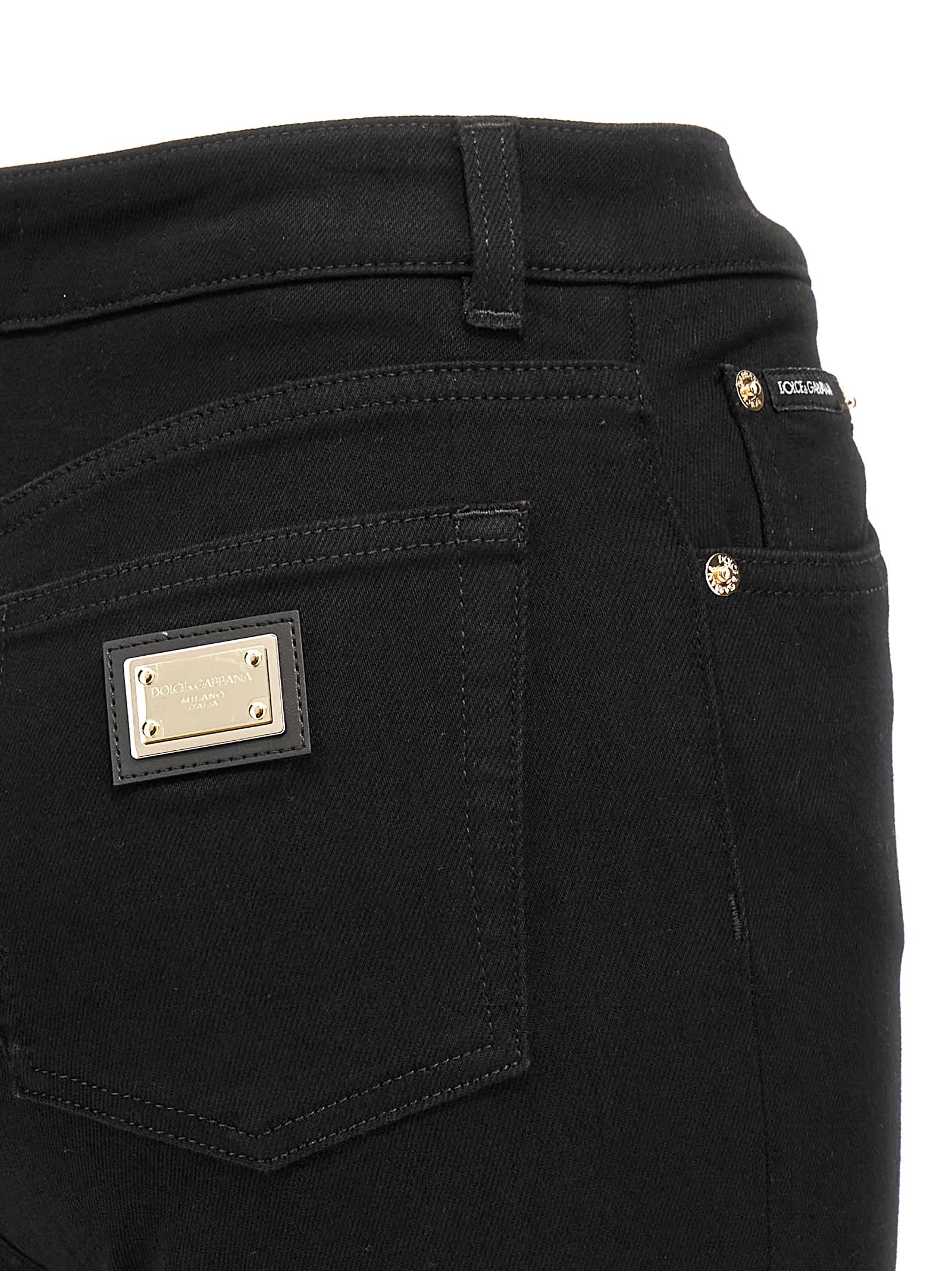 Dolce & Gabbana 5-pocket Trousers Featuring Belt Loops In Black