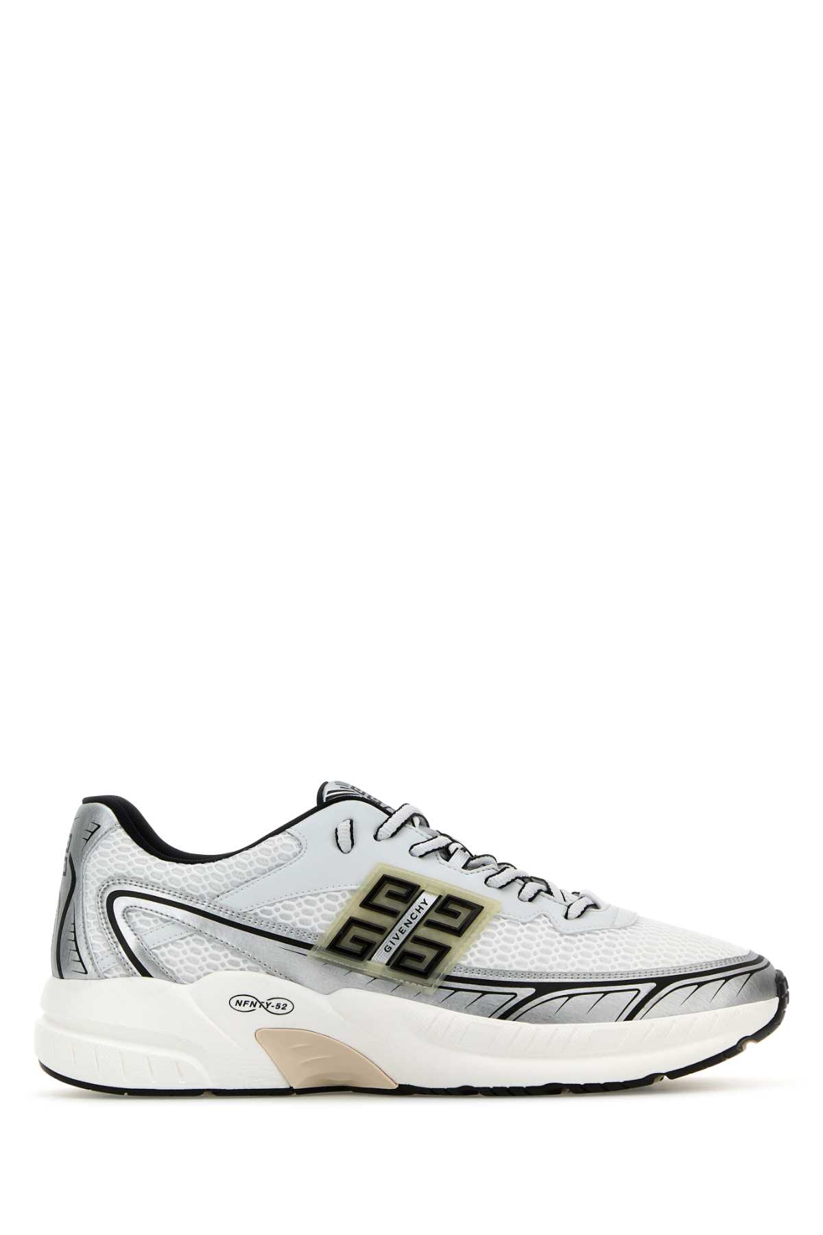 Shop Givenchy Multicolor Synthetic Leather And Mesh Nfnty-52 Sneakers In Whitesilvery