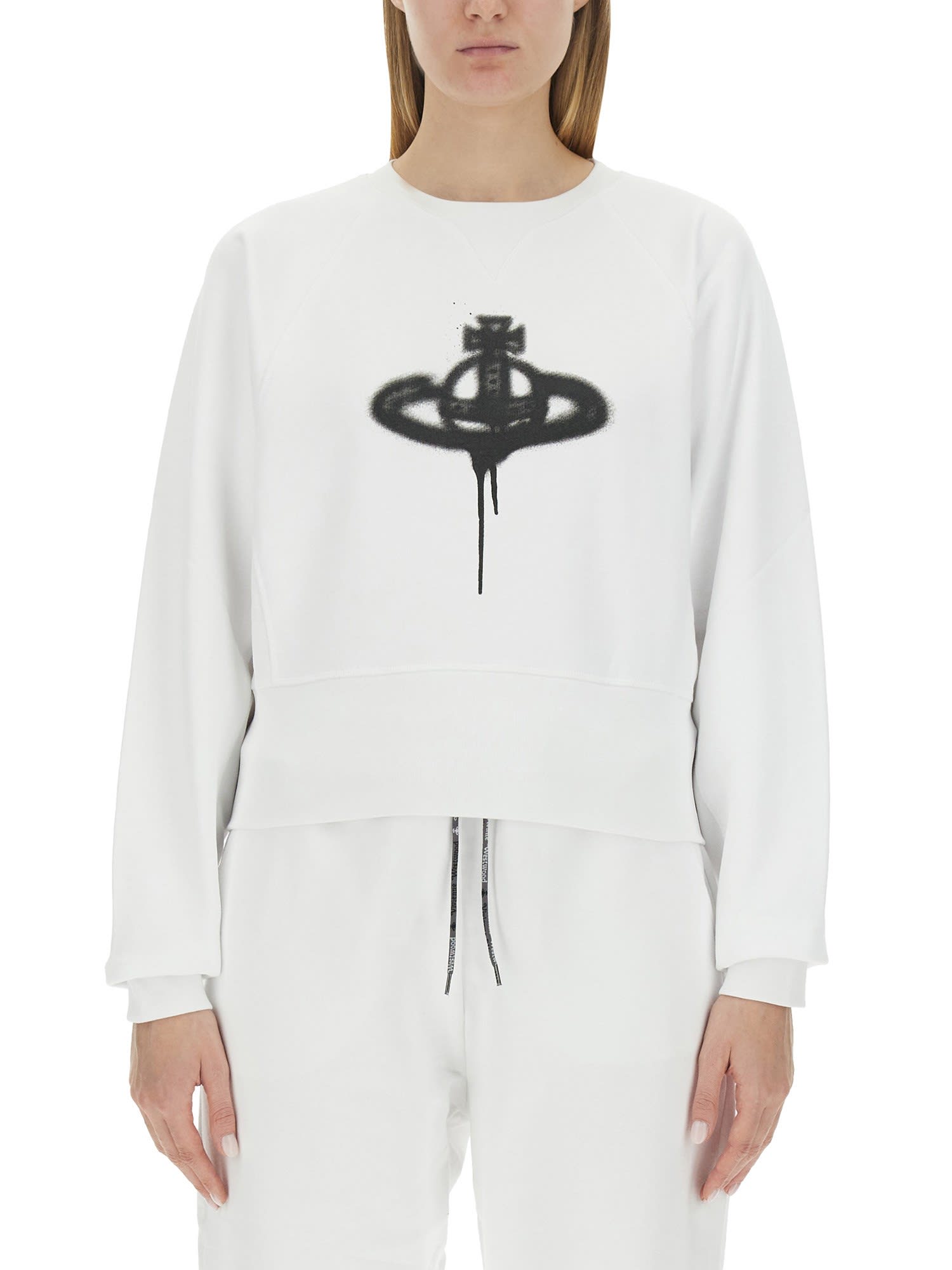 Vivienne Westwood 'spray-orb' Crew Neck Sweatshirt In Bianco