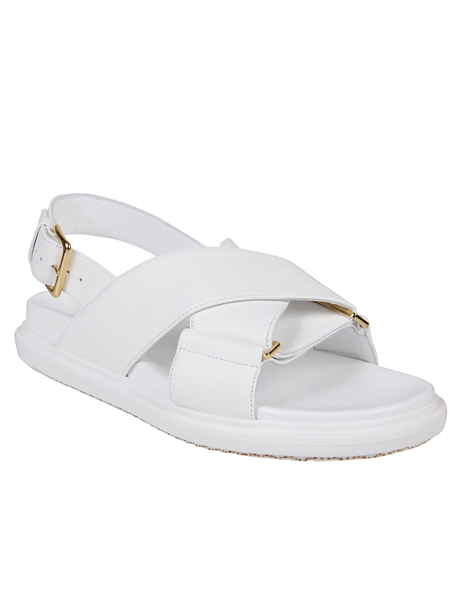 Shop Marni Fussbett Criscross Sandals In Lily White