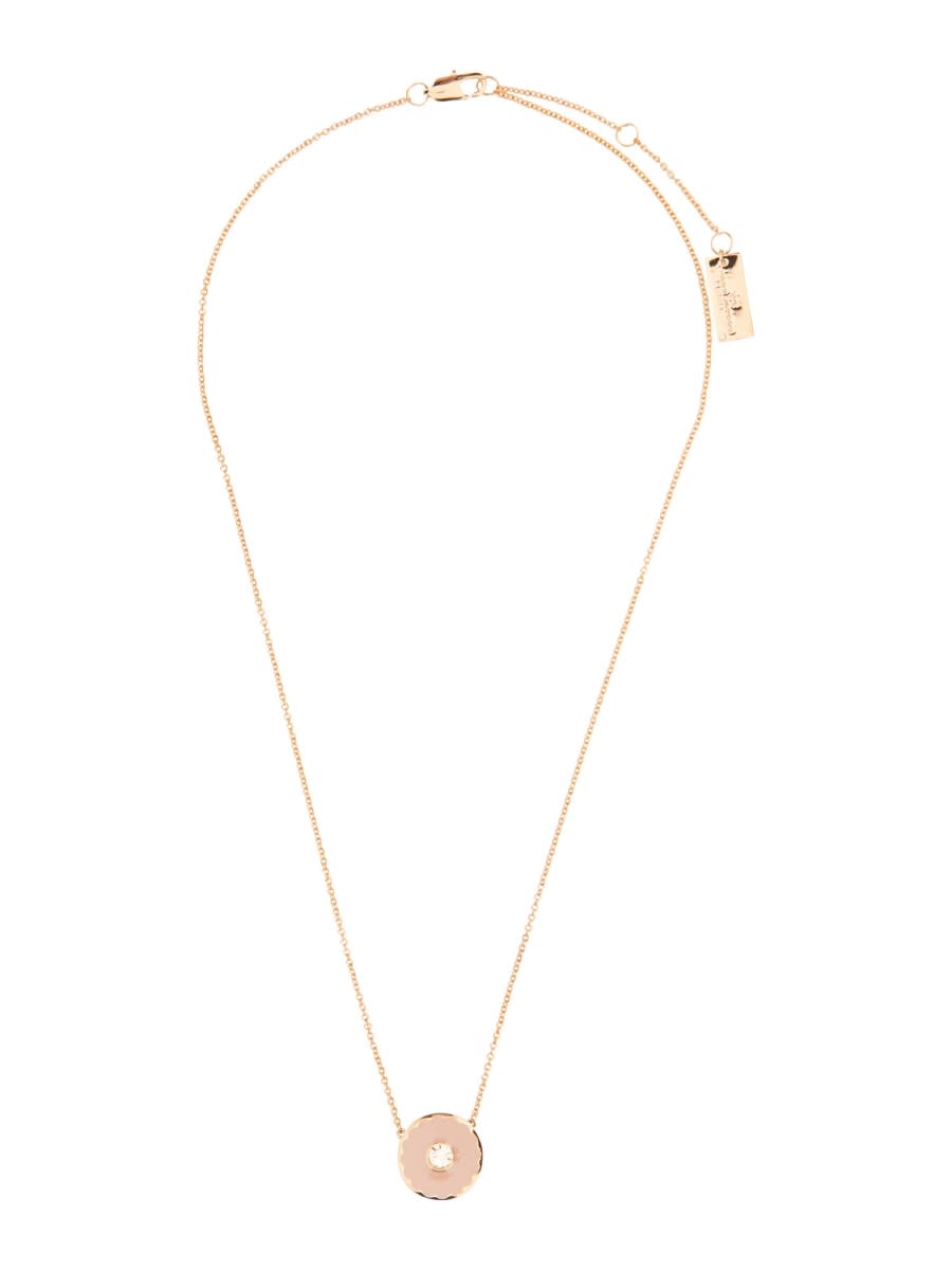 Shop Marc Jacobs The Medallion Pendant Necklace In Beige