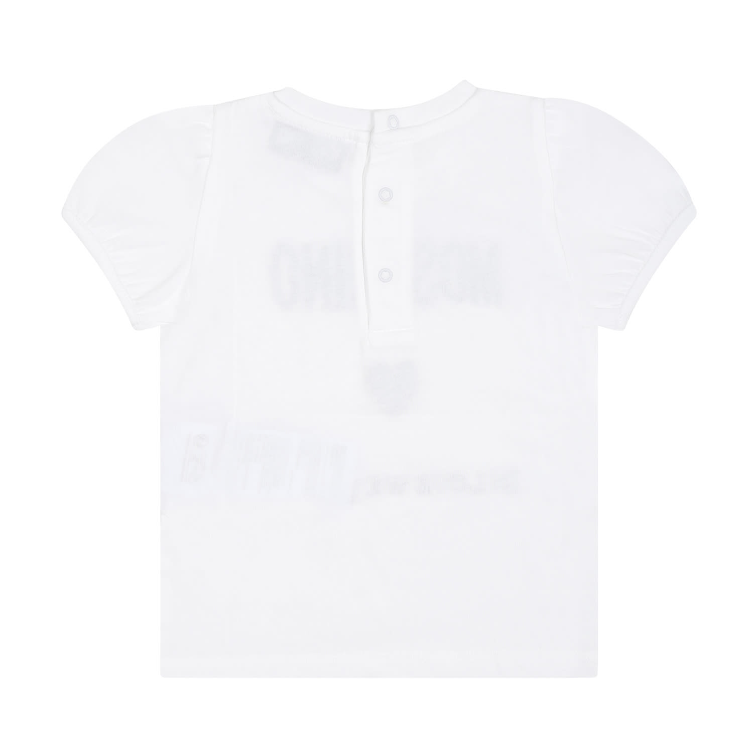 Shop Moschino White T-shirt For Baby Girl With Logo