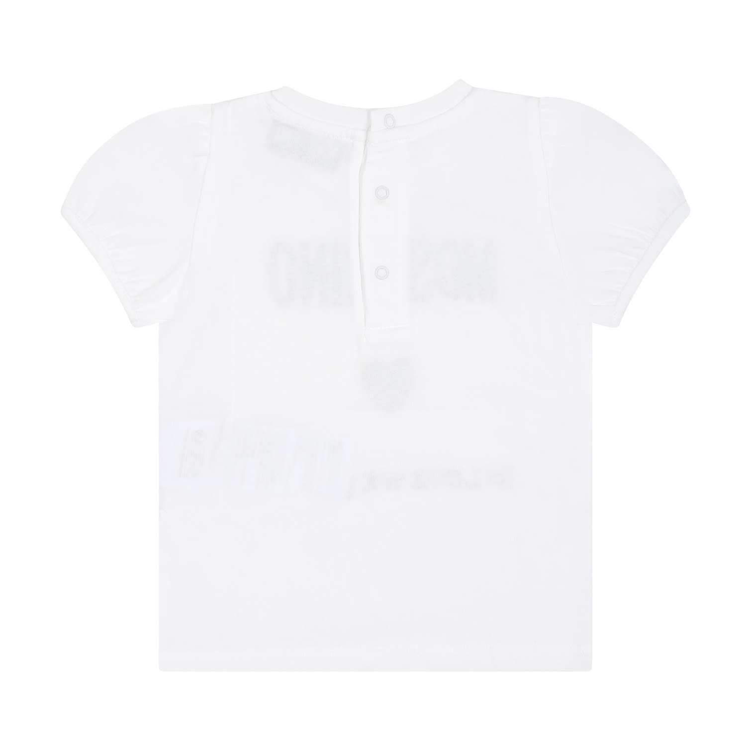 Moschino White T-shirt For Baby Girl With Logo In White