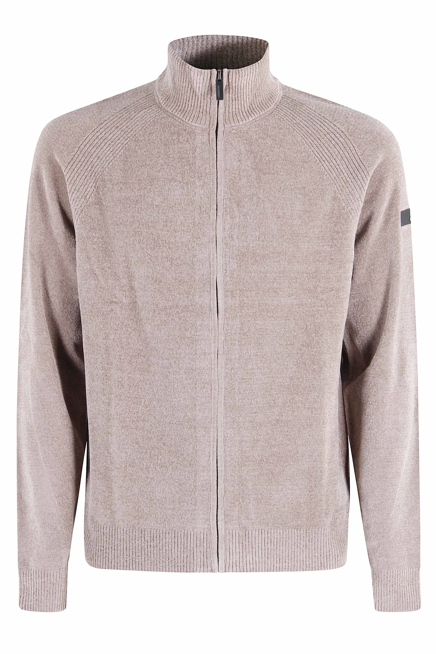 Rrd - Roberto Ricci Design Velvet Full Zip Knit In Brown