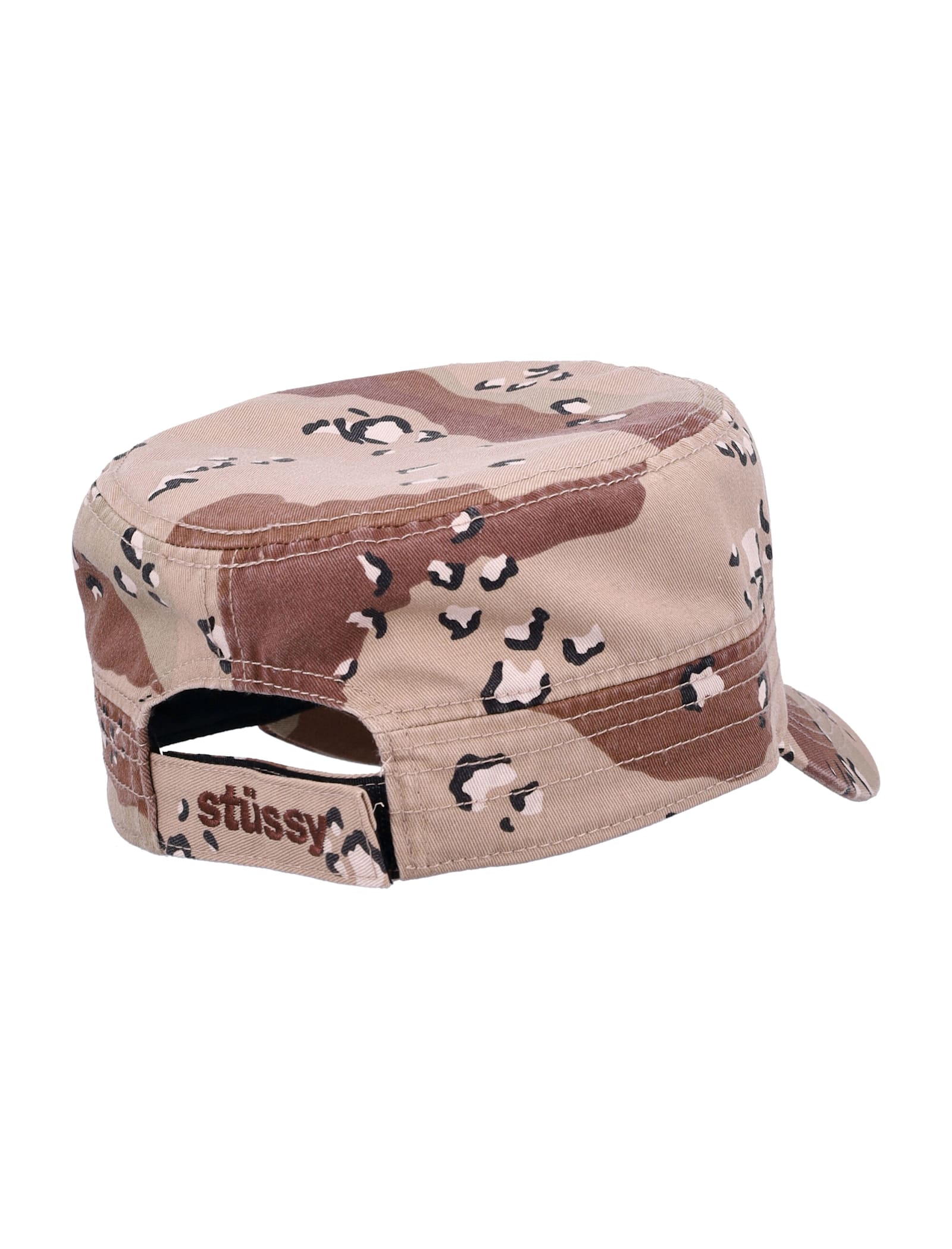 Stussy Cadet Helvetica Logo Cap In Brown