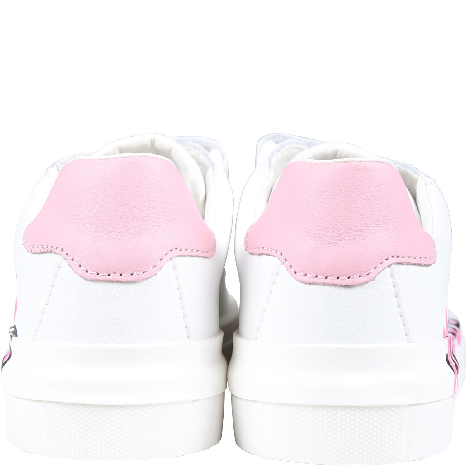 Shop Little Marc Jacobs Sneakers For Girl With Logo In Bianco