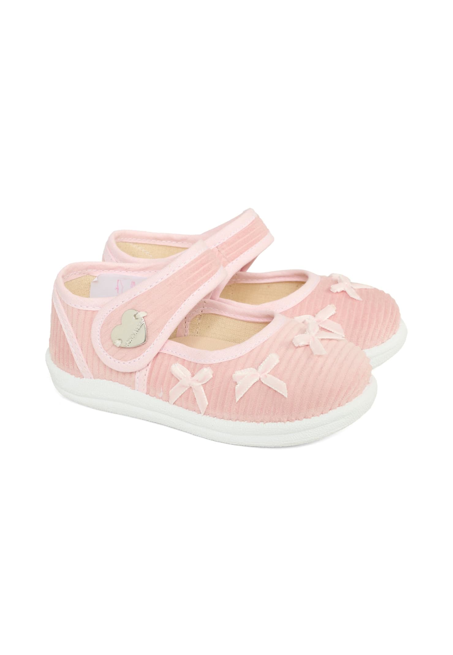 Monnalisa Pink Ballet Shoes For Girl With Bow In Pink