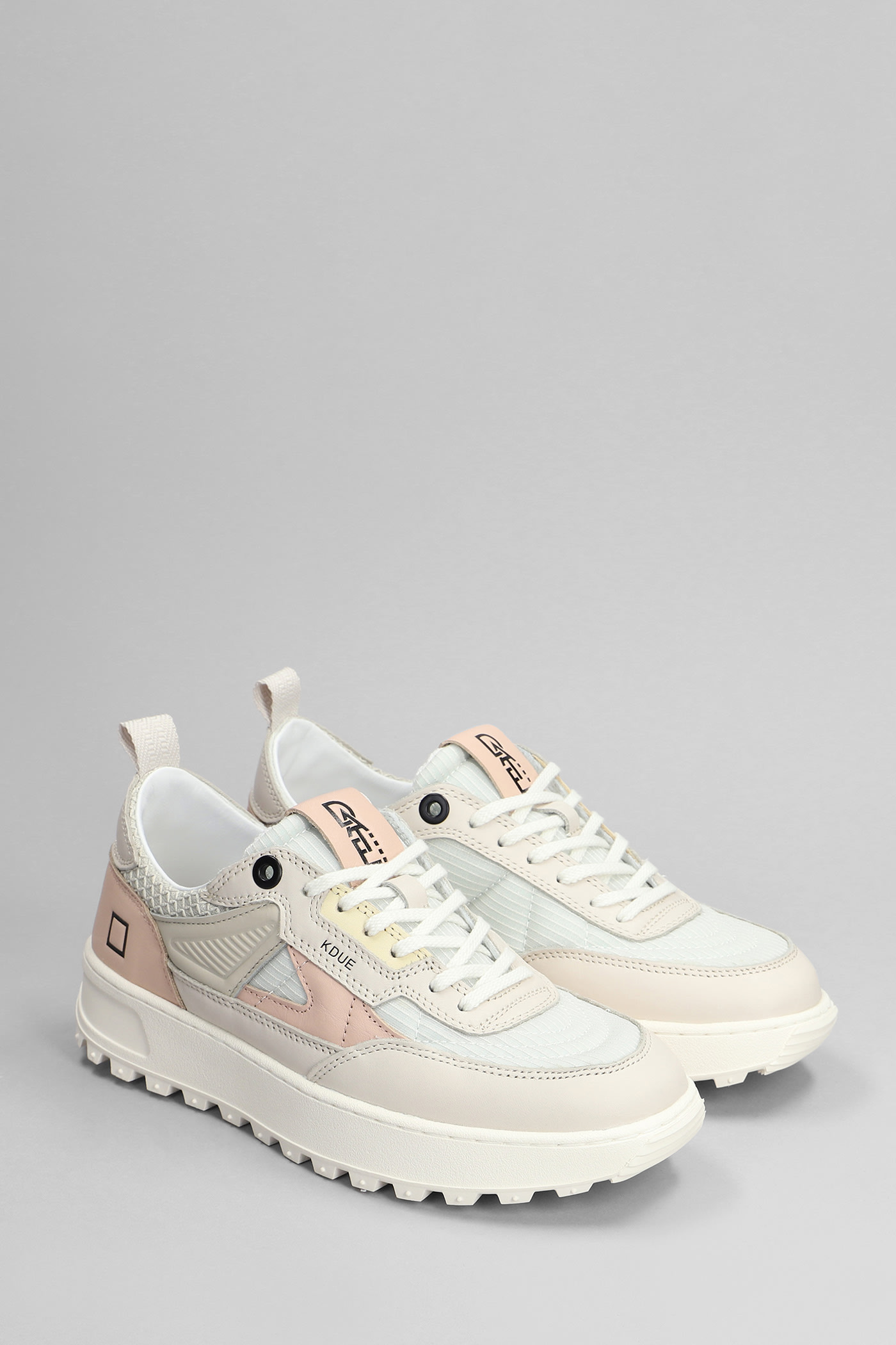 Shop Date Kdue Sneakers In Rose-pink Leather And Fabric