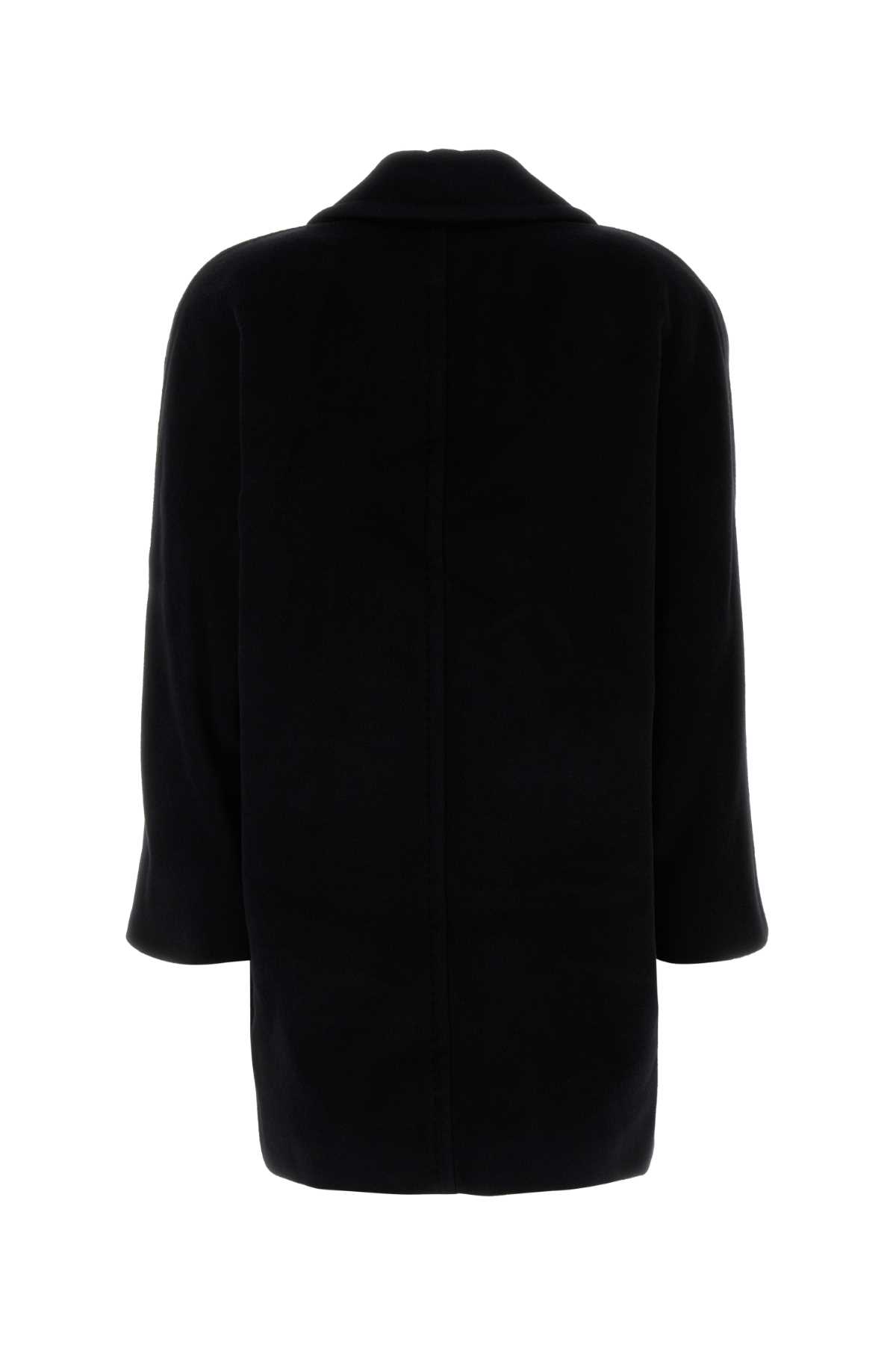 Max Mara Slate Wool Molo Coat In Black