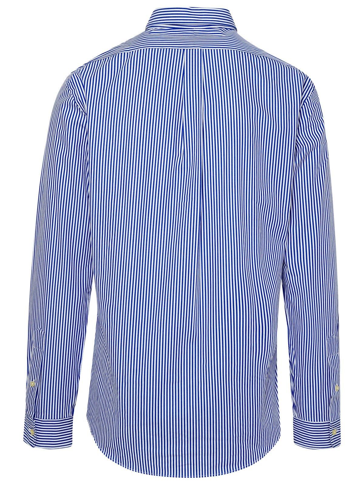 Shop Polo Ralph Lauren Striped Long-sleeved Shirt In Blue
