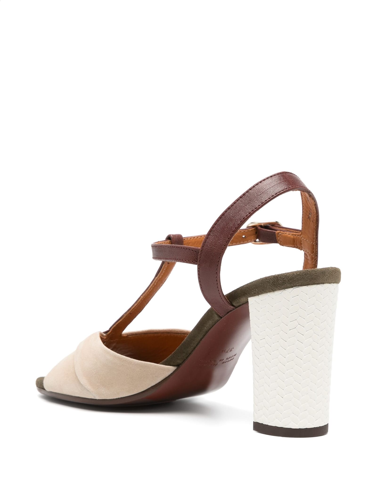 Shop Chie Mihara Sandali Camoscio Tacco 70 In Toast Marrone Crema