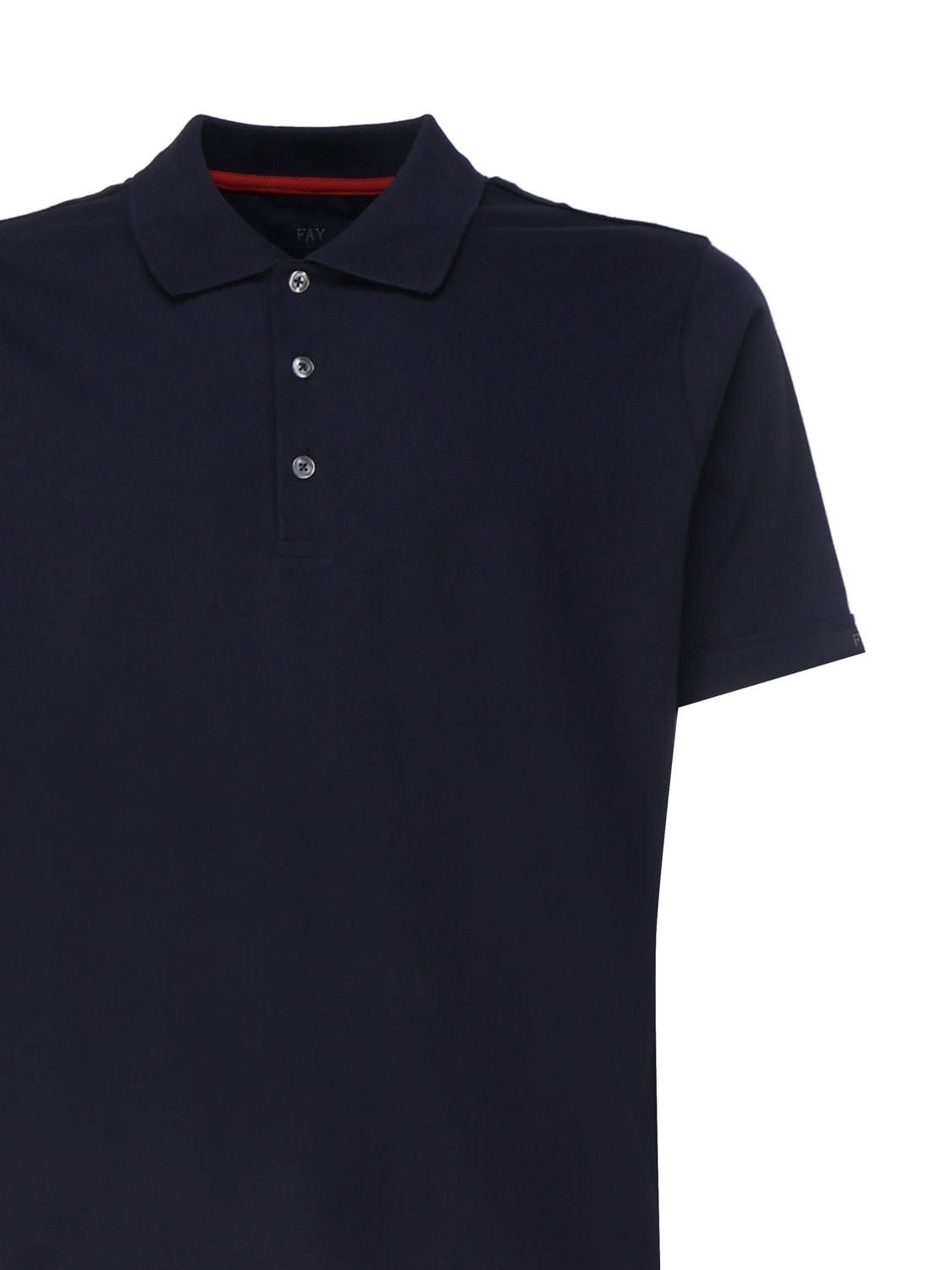 Shop Fay Short-sleeved Polo Shirt In Cotton Jersey In Biro