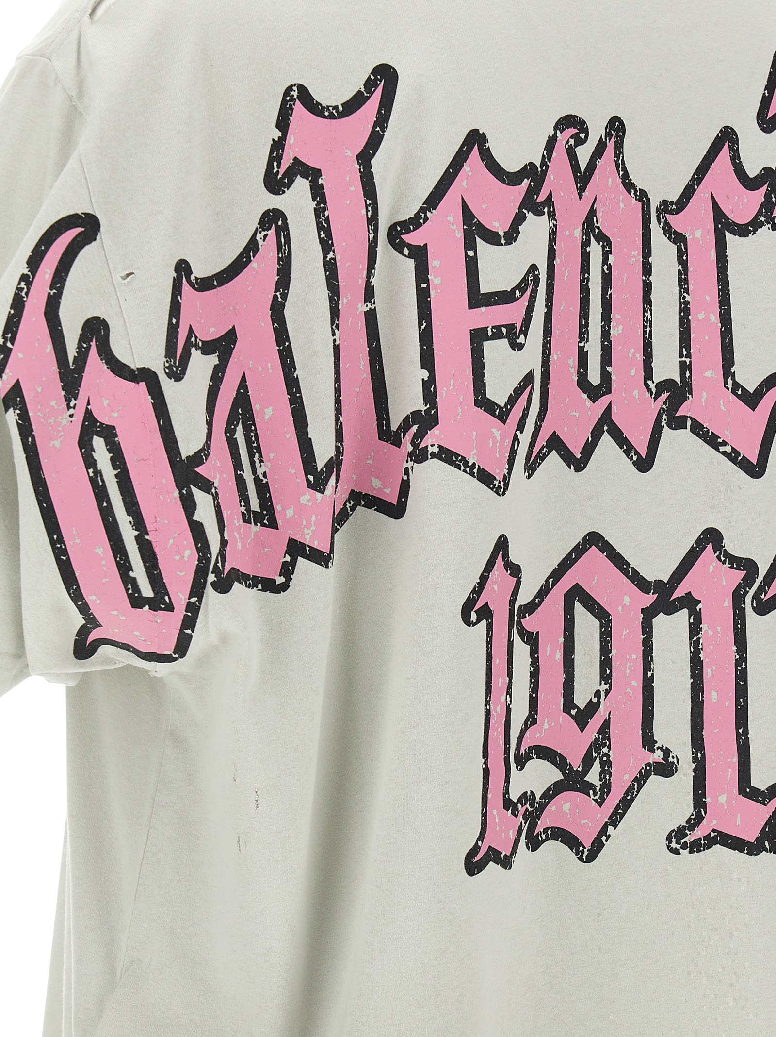 Balenciaga Beige Blackletter Script T-shirt In White
