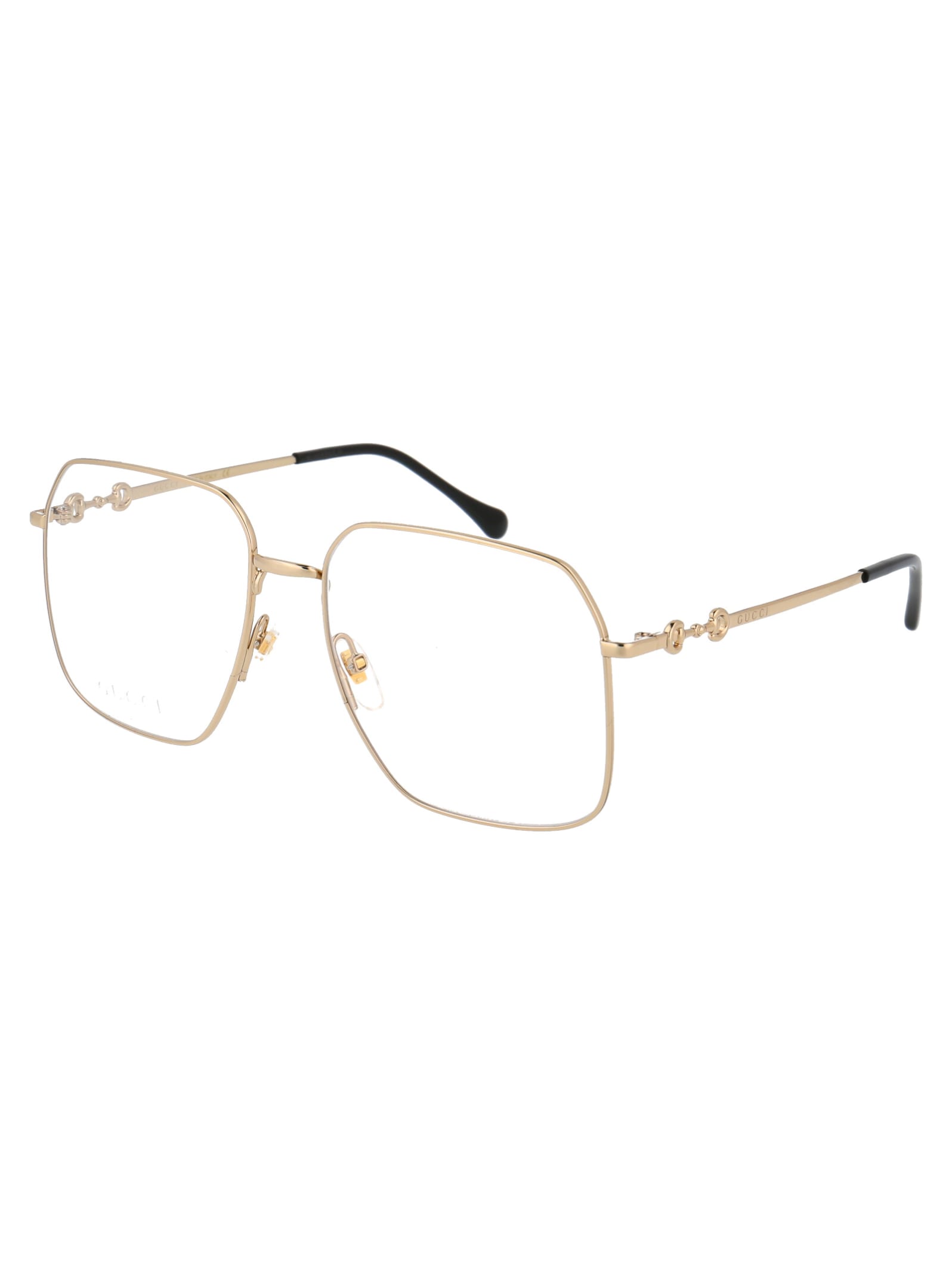 Shop Gucci Gg0952o Glasses In 002 Gold Gold Transparent