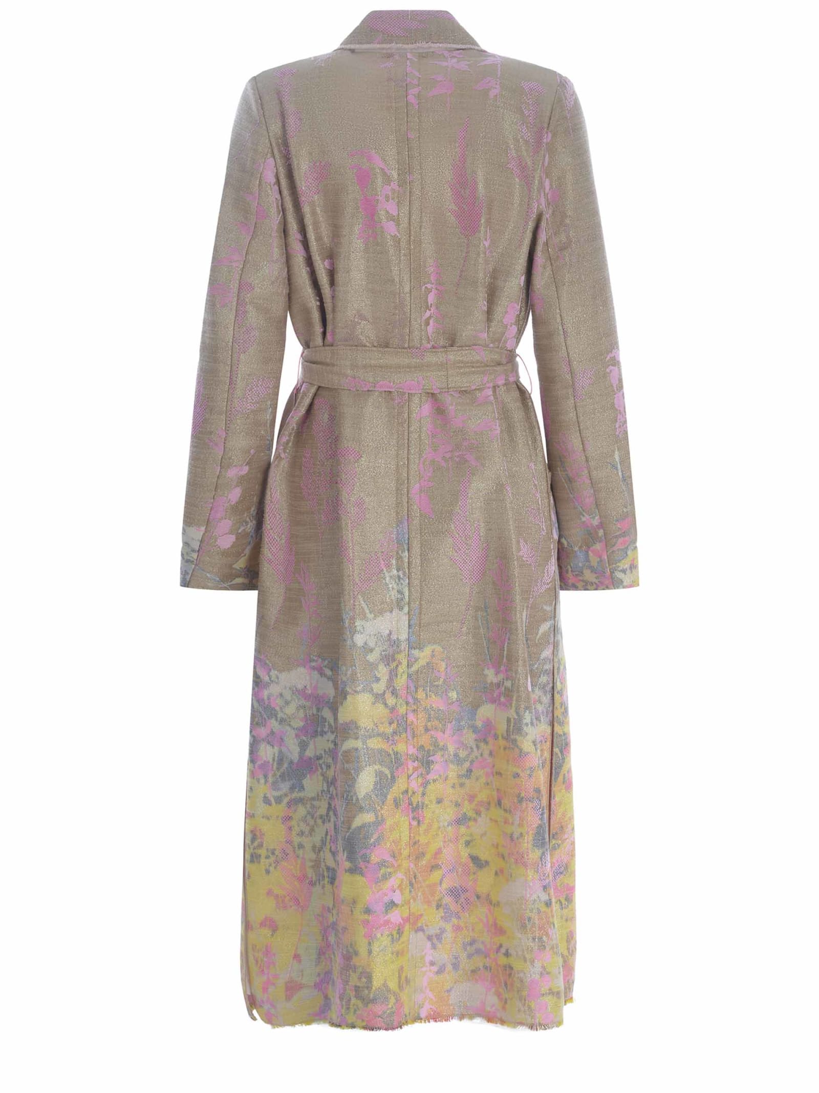 Shop Forte Forte Coat Forte_forte Heaven Made Of Jacquard In Platino