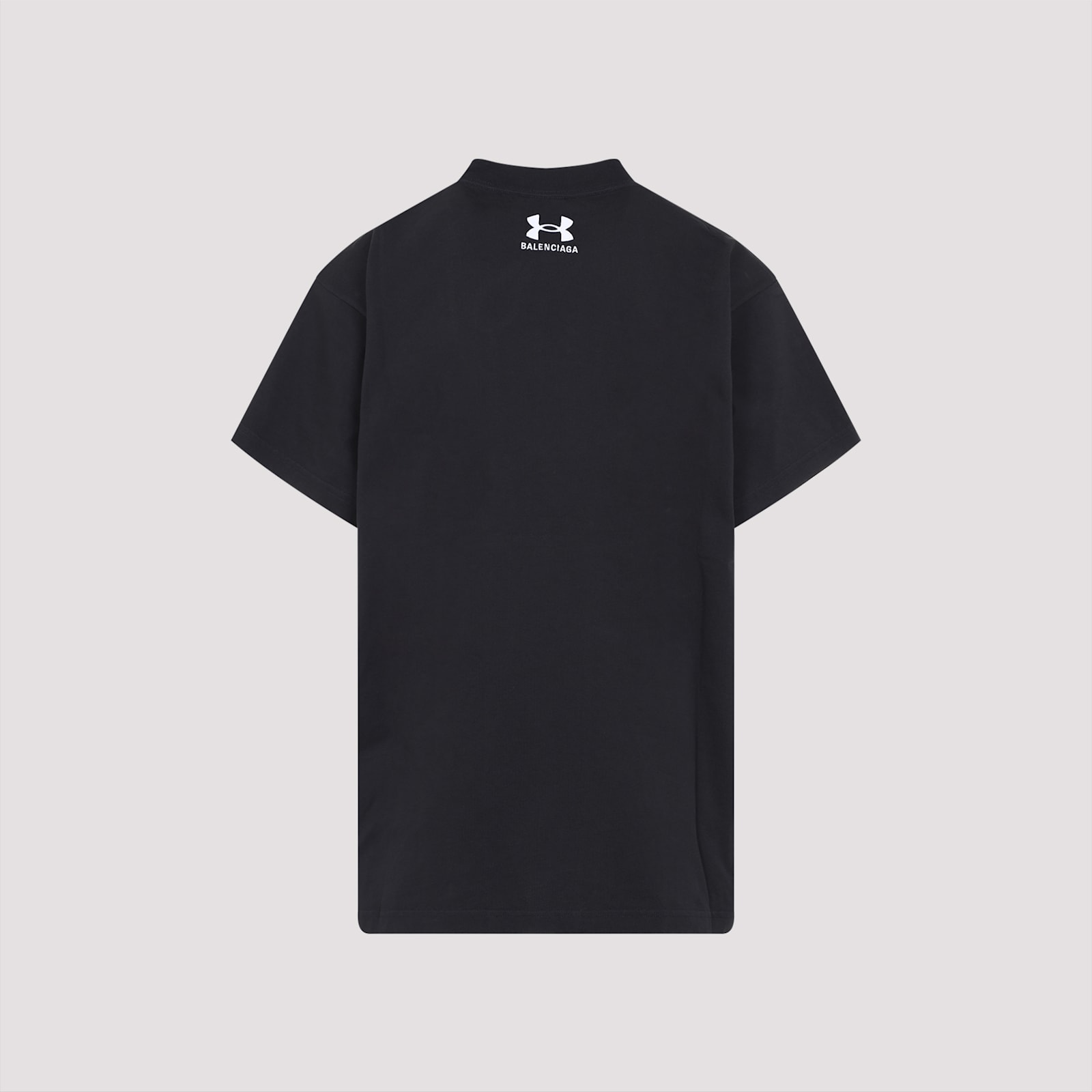 Balenciaga High-neck T-shirt In Washed Black White