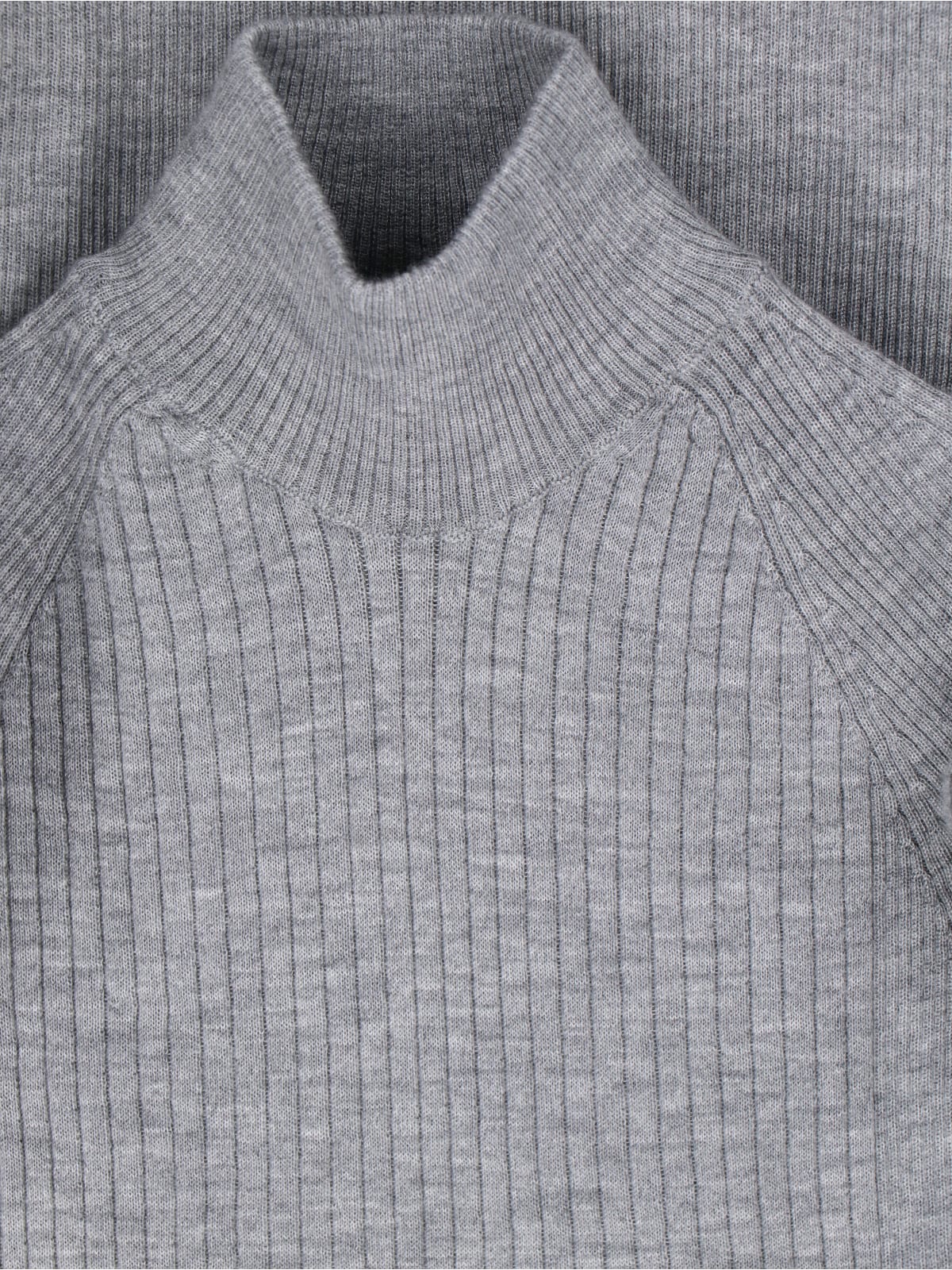 Sa Su Phi Long Sleeve Mock Neck Knitwear Top In Gray