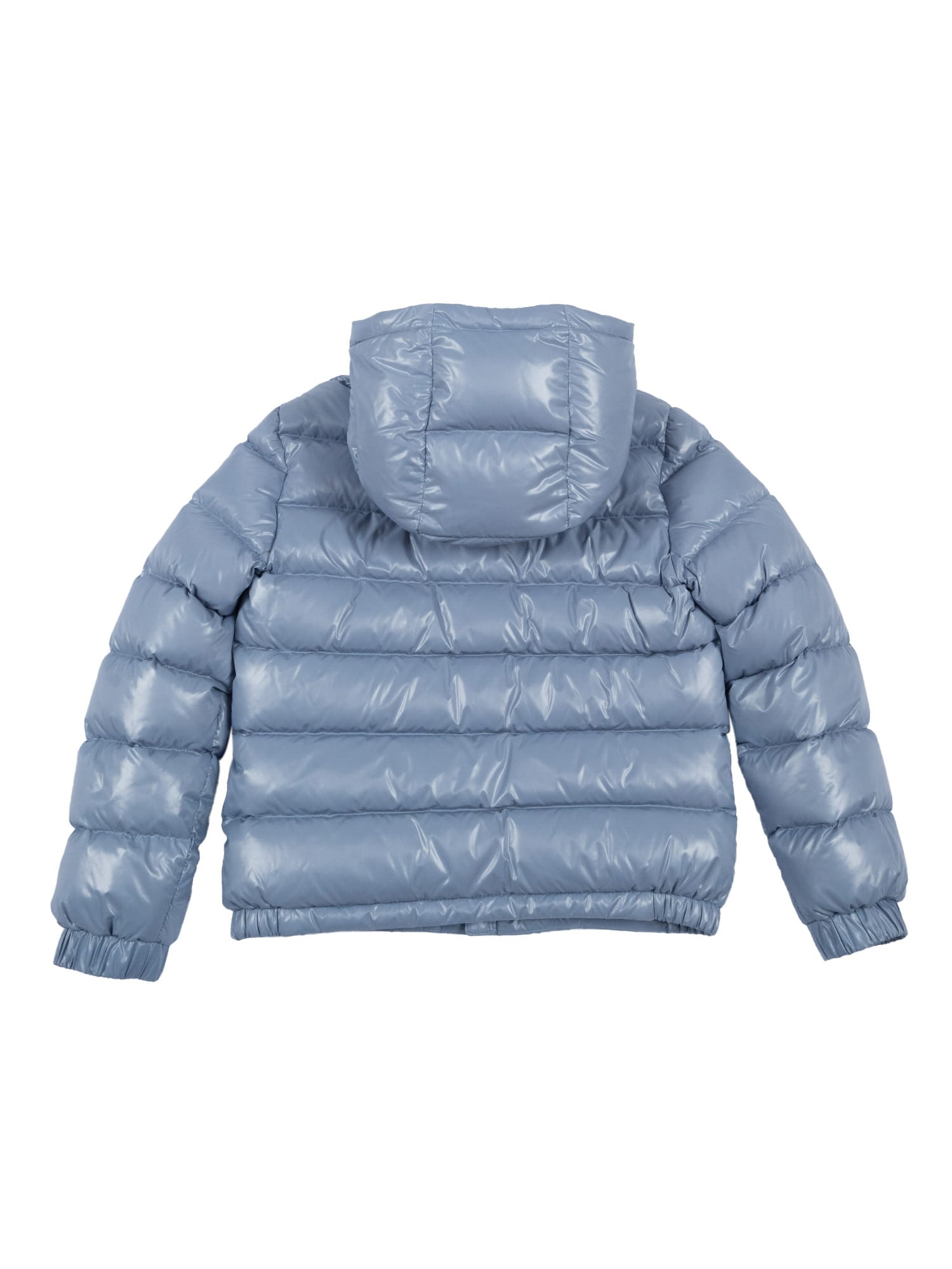 Moncler Medium Blue New Aubert Hodded Shell-down Jacket 4-14 In Blue