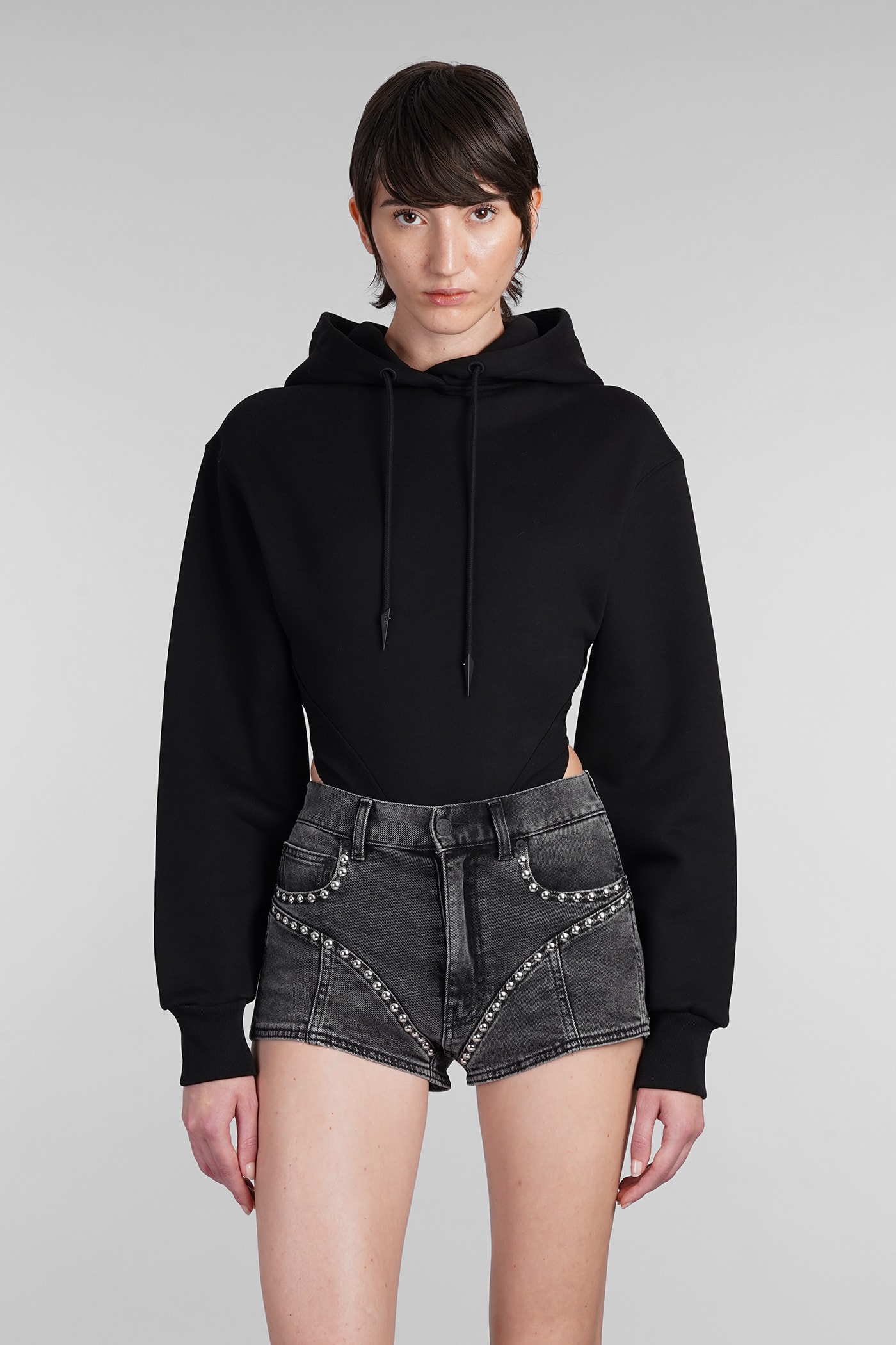 Shop Mugler Body In Black Cotton