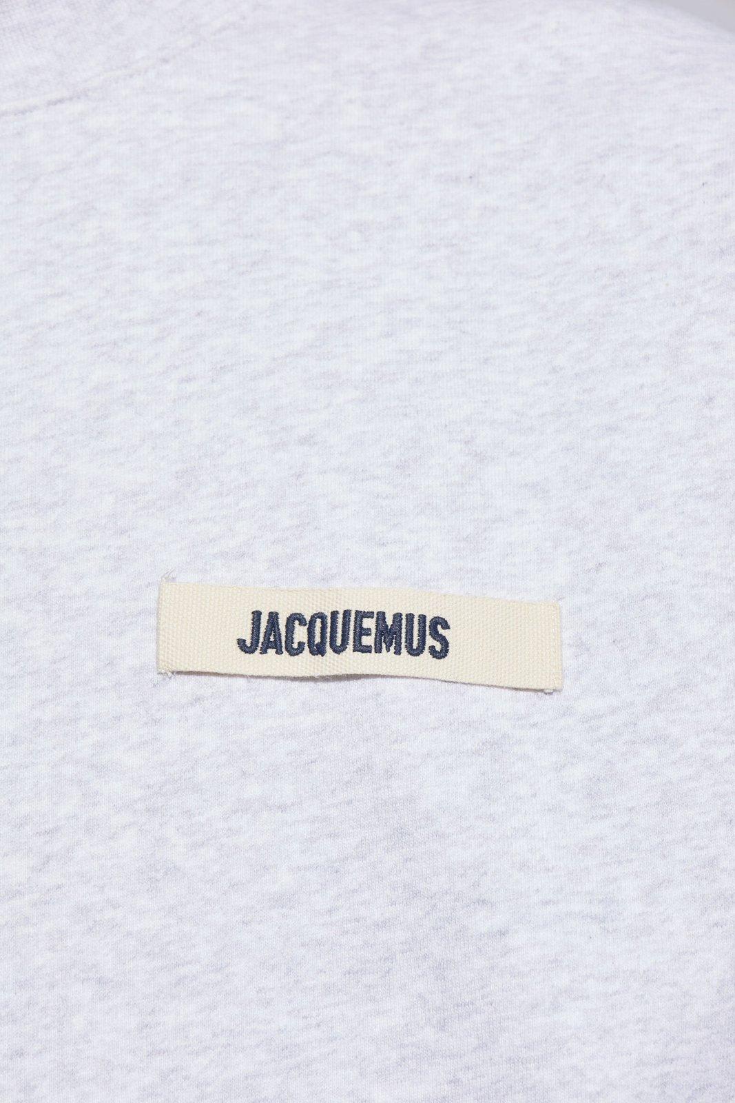 Shop Jacquemus Logo Patch Crewneck Sweatshirt In Grey
