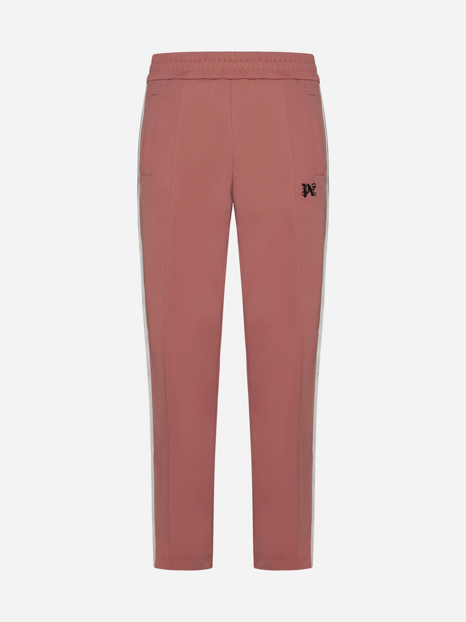 Shop Palm Angels Monogram Jersey Track Pants In Pink