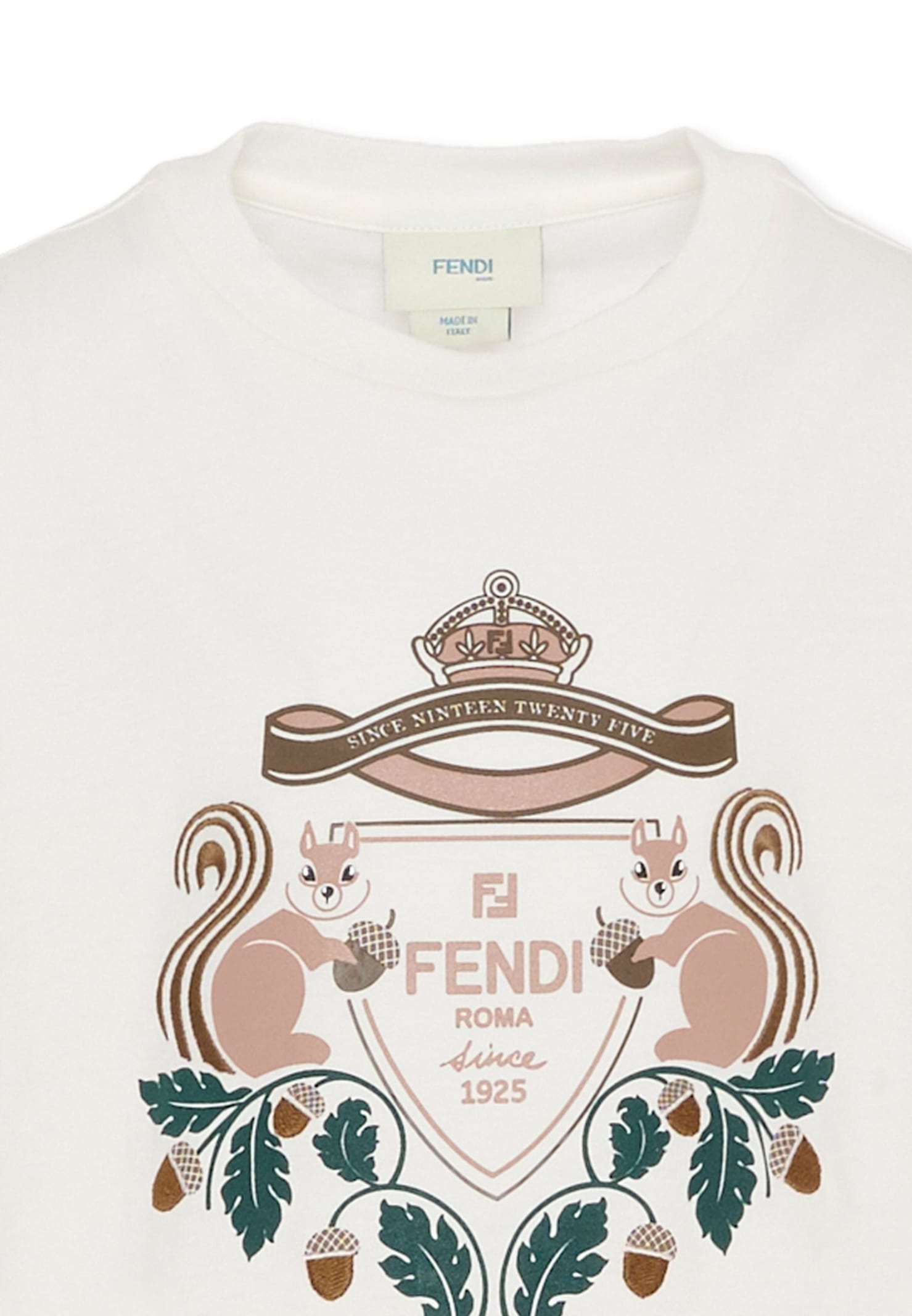 Fendi White T-shirt For Kids With Logo In White