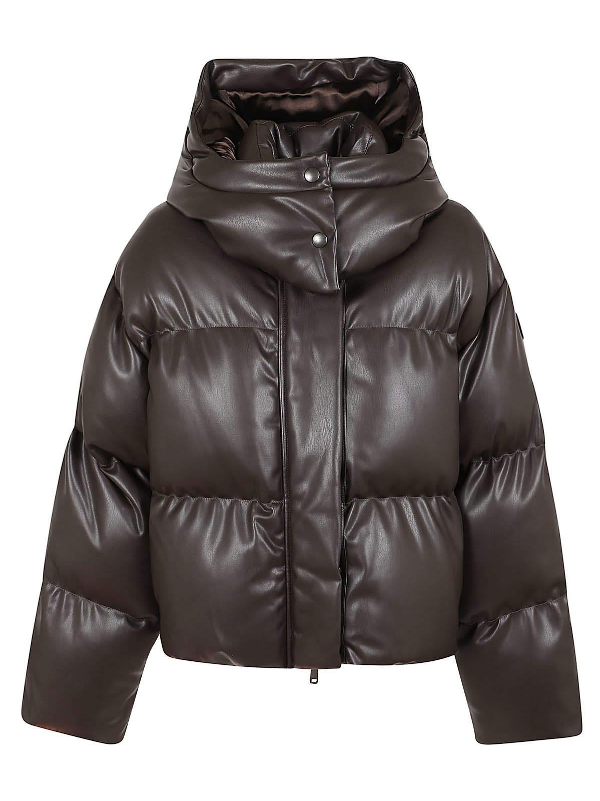 Shop Stella Mccartney Hooded Alter Mat Puffer Jacket In Brown