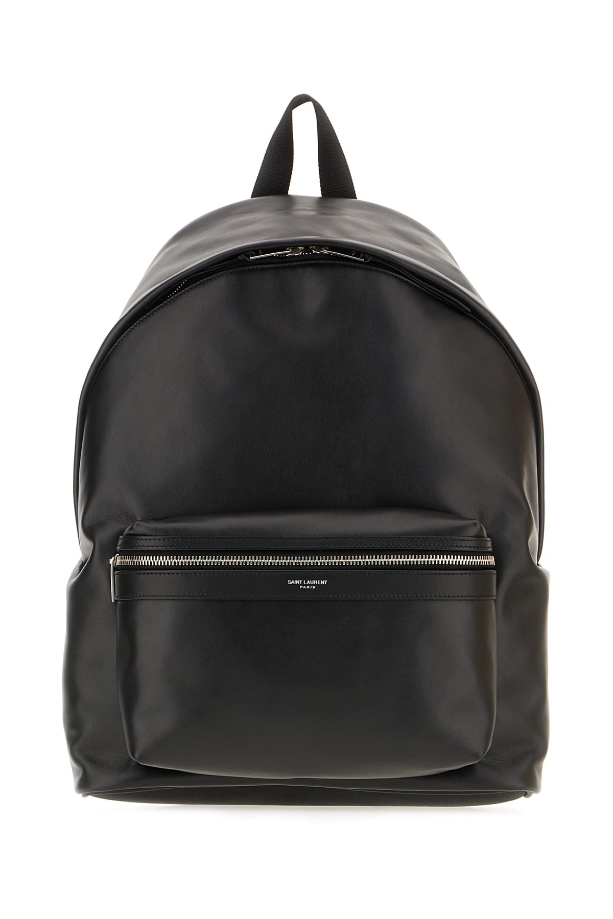 Saint Laurent Black Leather Backpack In Black