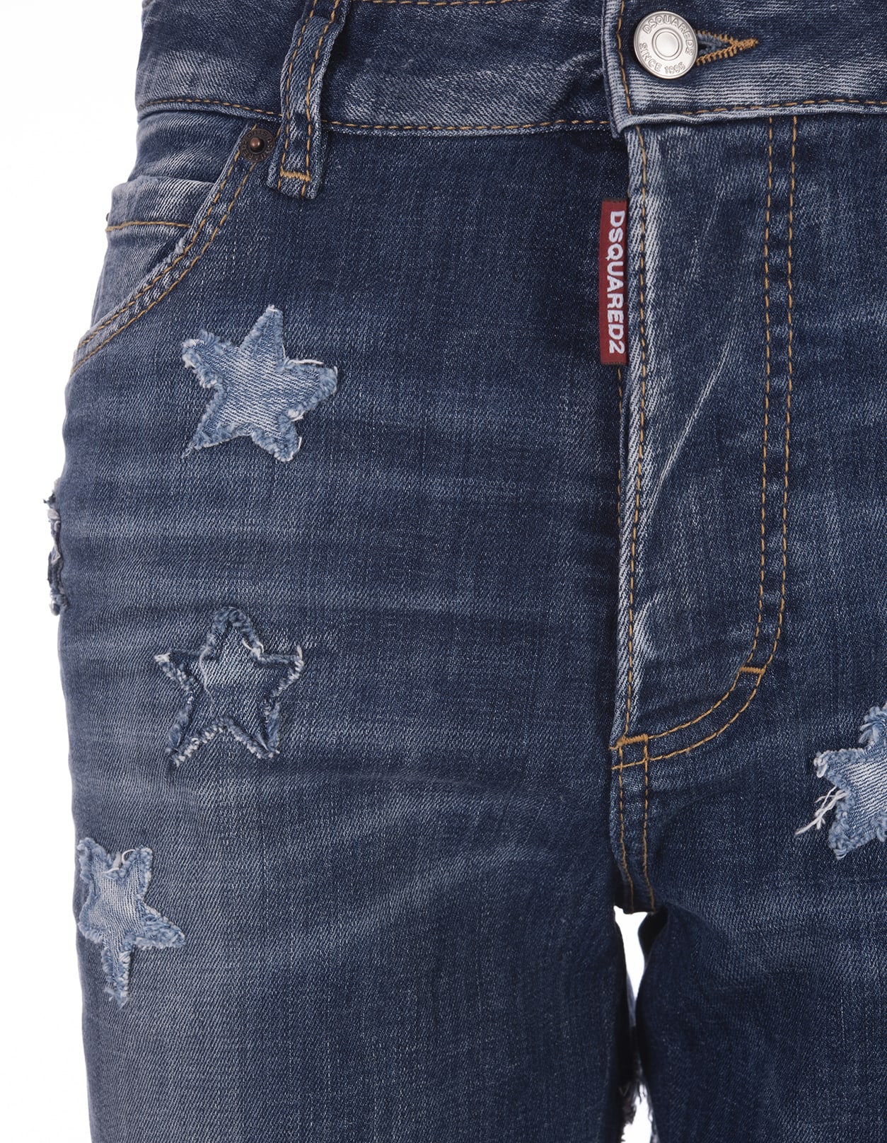 Medium Stars Wash Boston Jeans In Blu