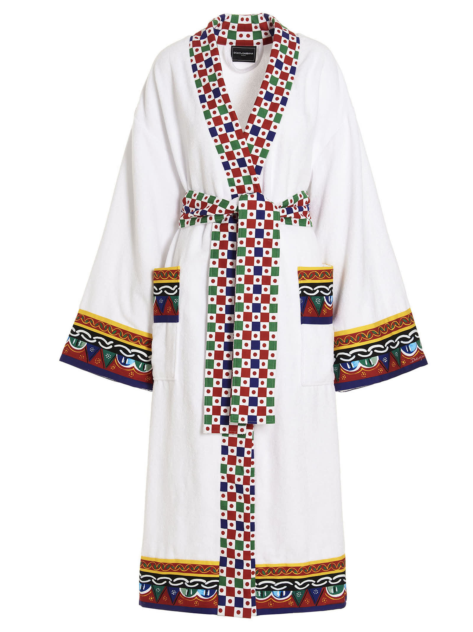 Dolce & Gabbana 'carretto' Bathrobe In White