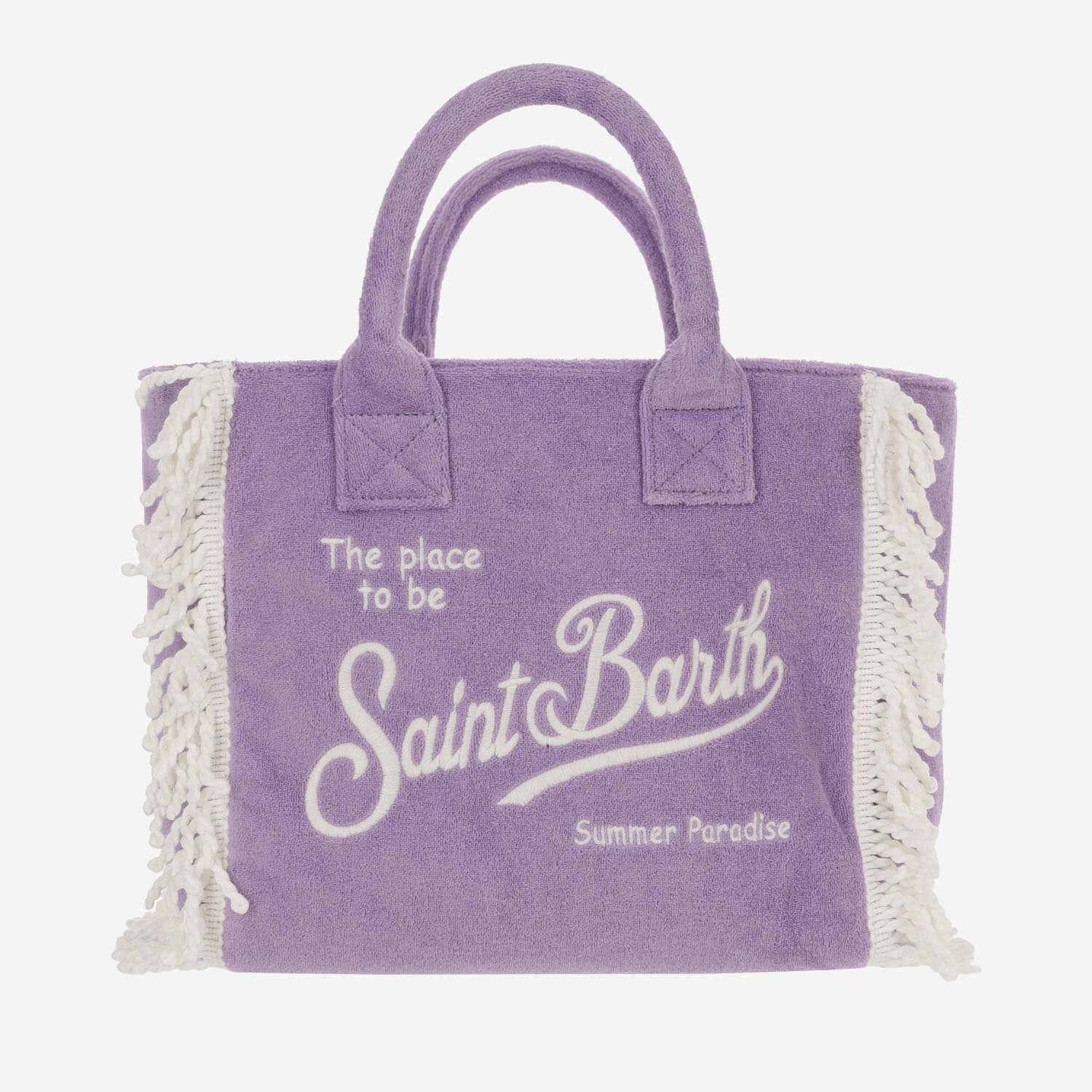 Mc2 Saint Barth Colette Terry Tote Bag With Embroidery In Purple