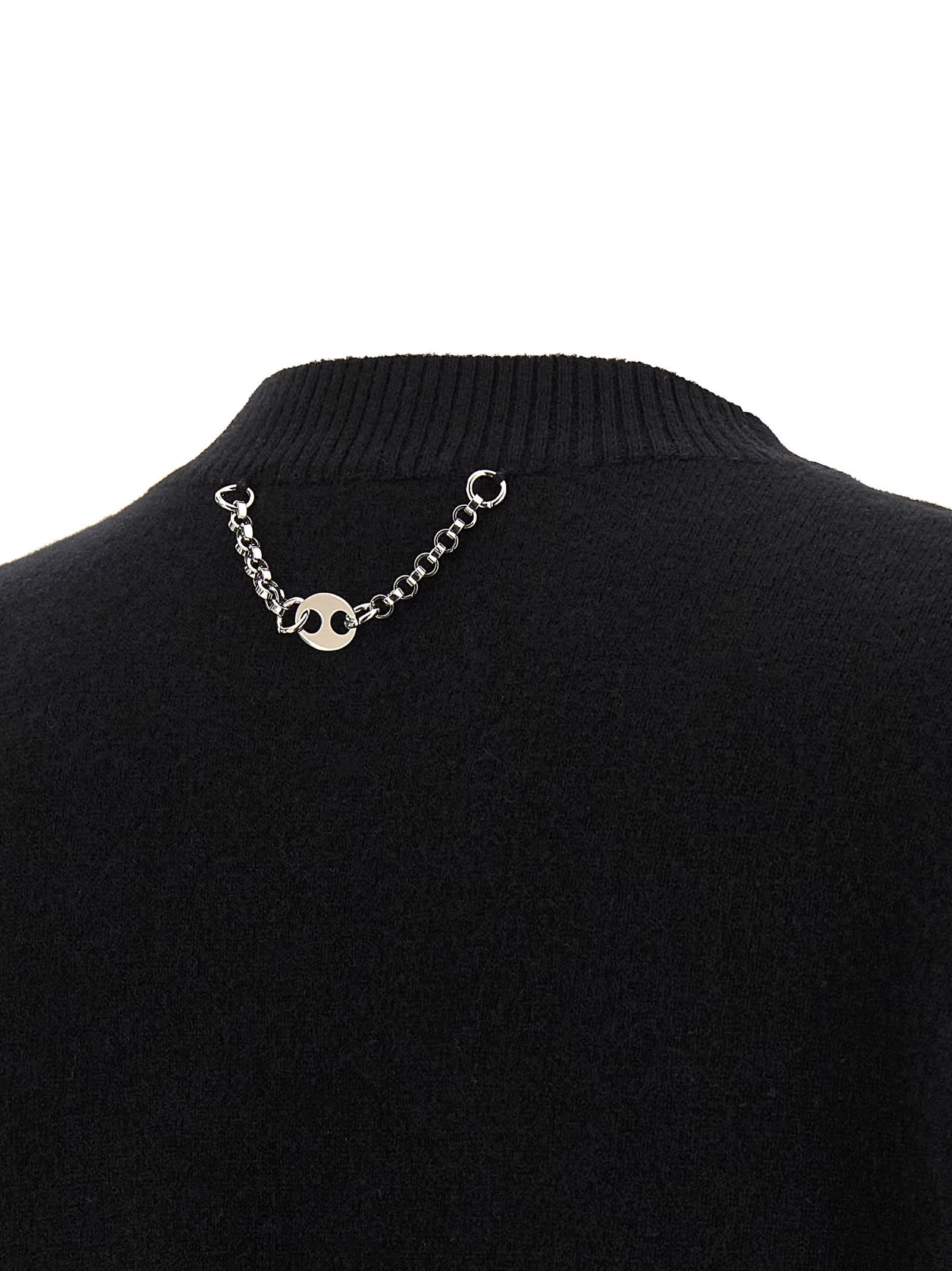 Rabanne Illusion Knit Cardigan Sweater In Black