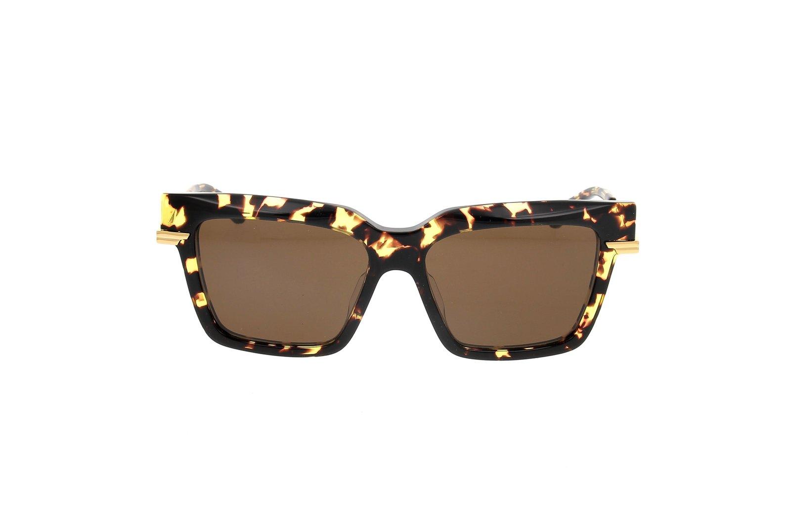 Bottega Veneta Cat-eye Frame Sunglasses Sunglasses In 002 Havana Gold Brown