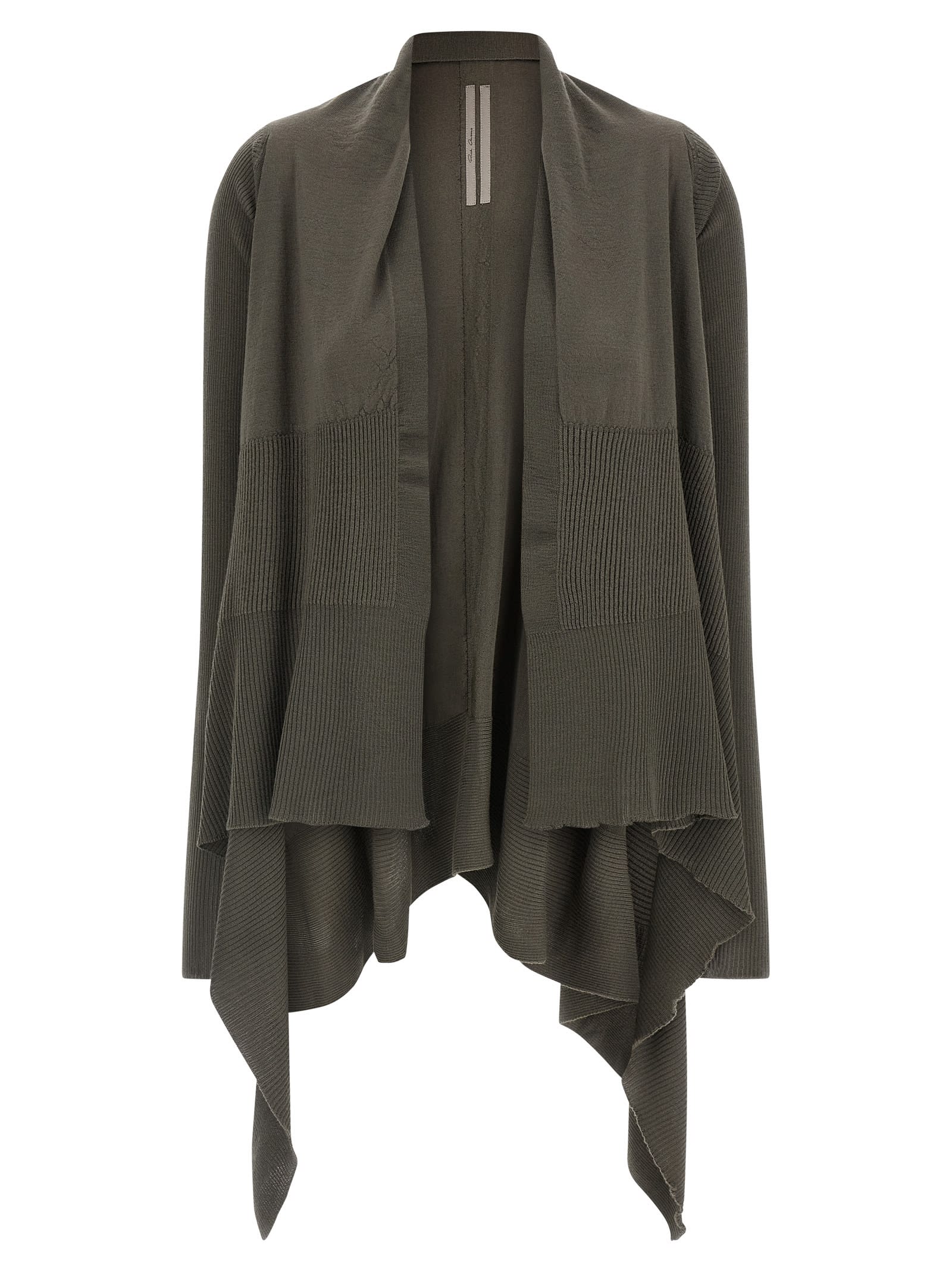 Rick Owens Grey Medium Wrap Cardigan In Green