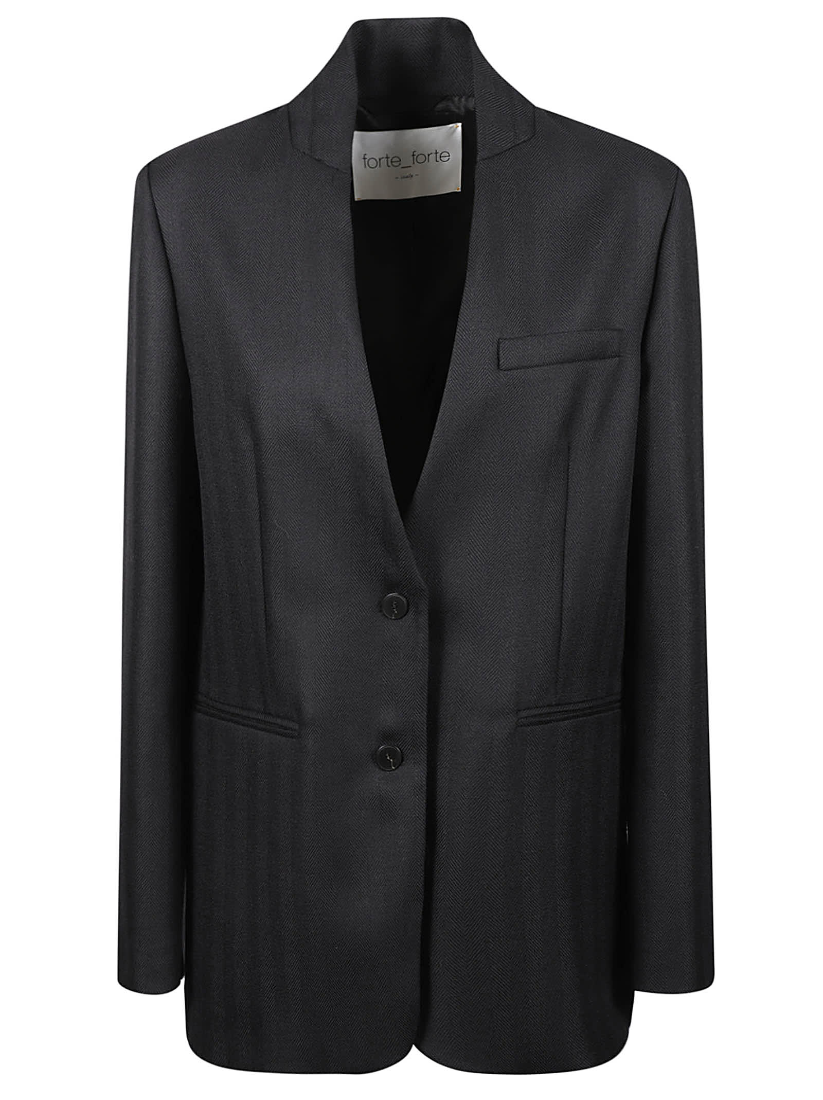 Shop Forte Forte Two-buttoned Blazer In Black