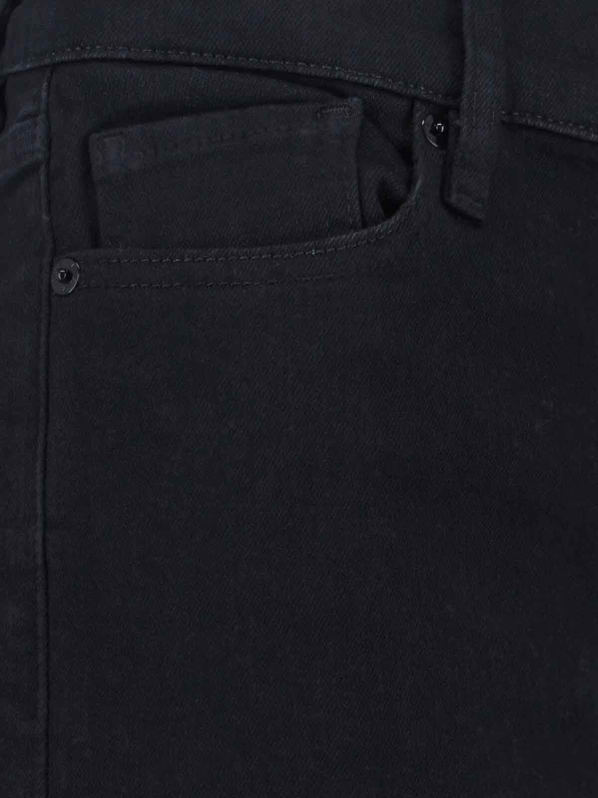 Frame Straight Trousers With Pockets And Belt Loops In Black