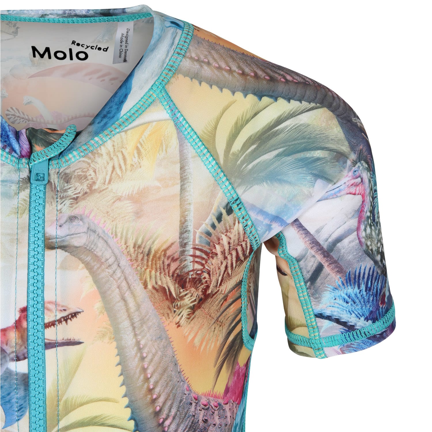 Shop Molo Multicolor Anti-uv Swimsuit For Boy With Dinosaur Print