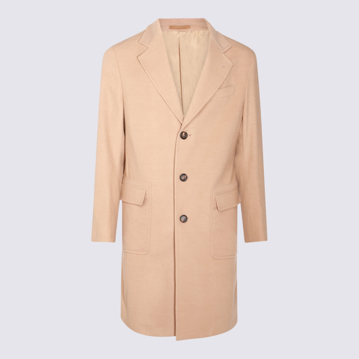 Shop Eleventy Camel Wool Coat In Brown