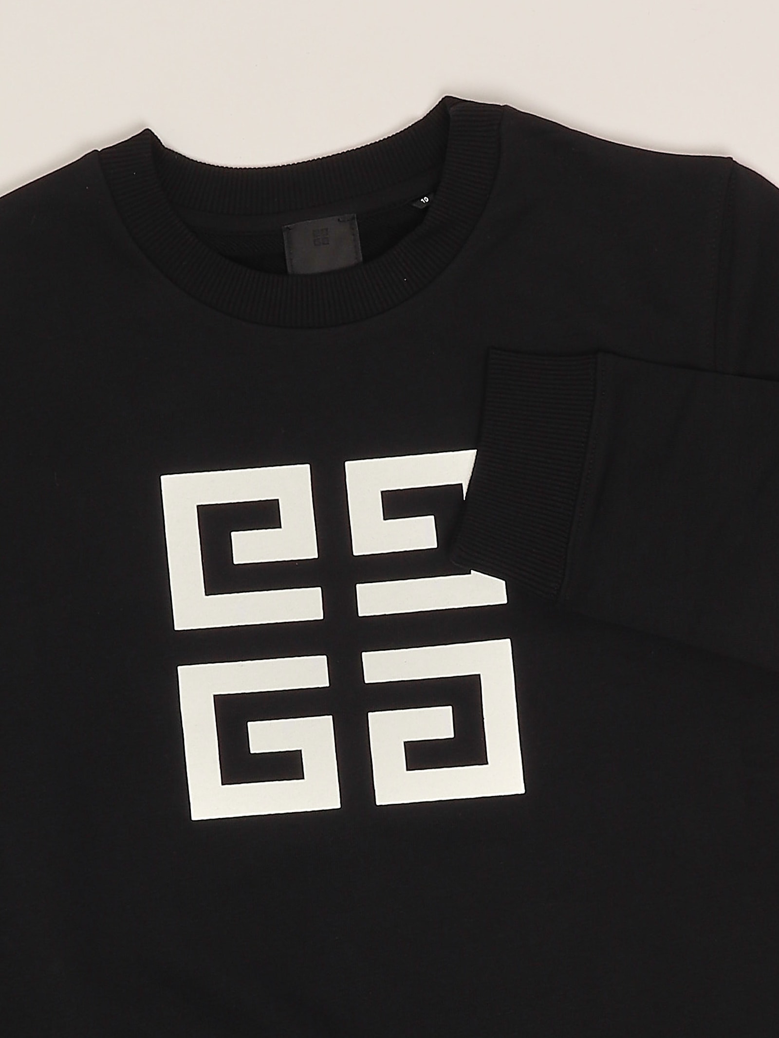 Givenchy Brand-print Cotton-blend Sweatshirt 4-12 Years Black In Black
