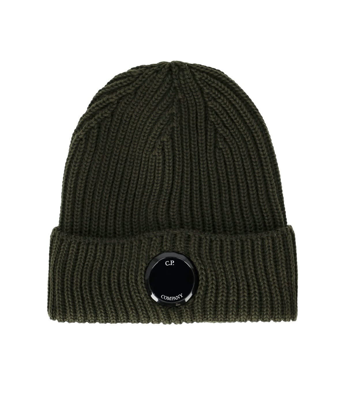 C.p. Company Military Green Ribbed Beanie In Militare