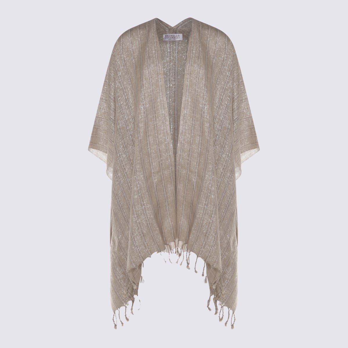 Shop Brunello Cucinelli Beige Linen Scarves