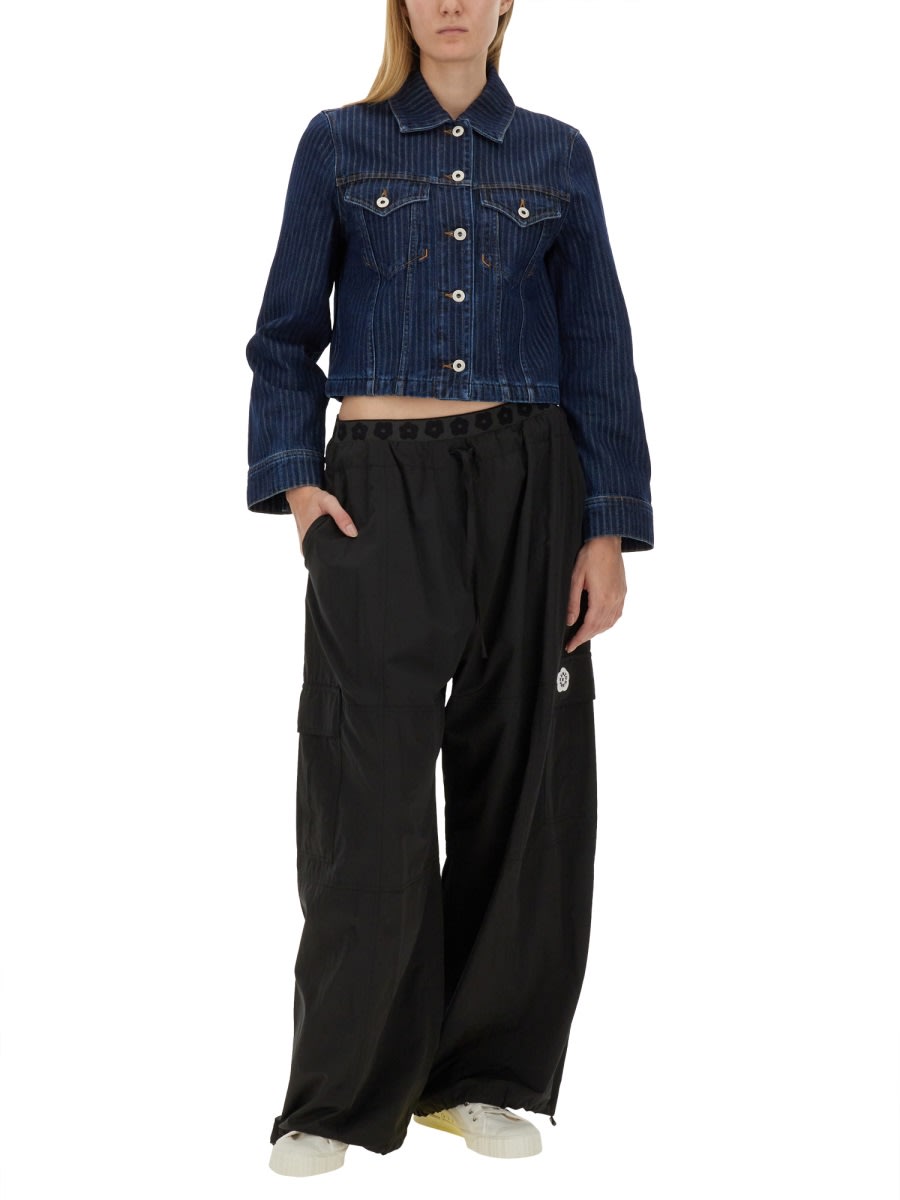 Shop Kenzo Cropped Jacket In Denim