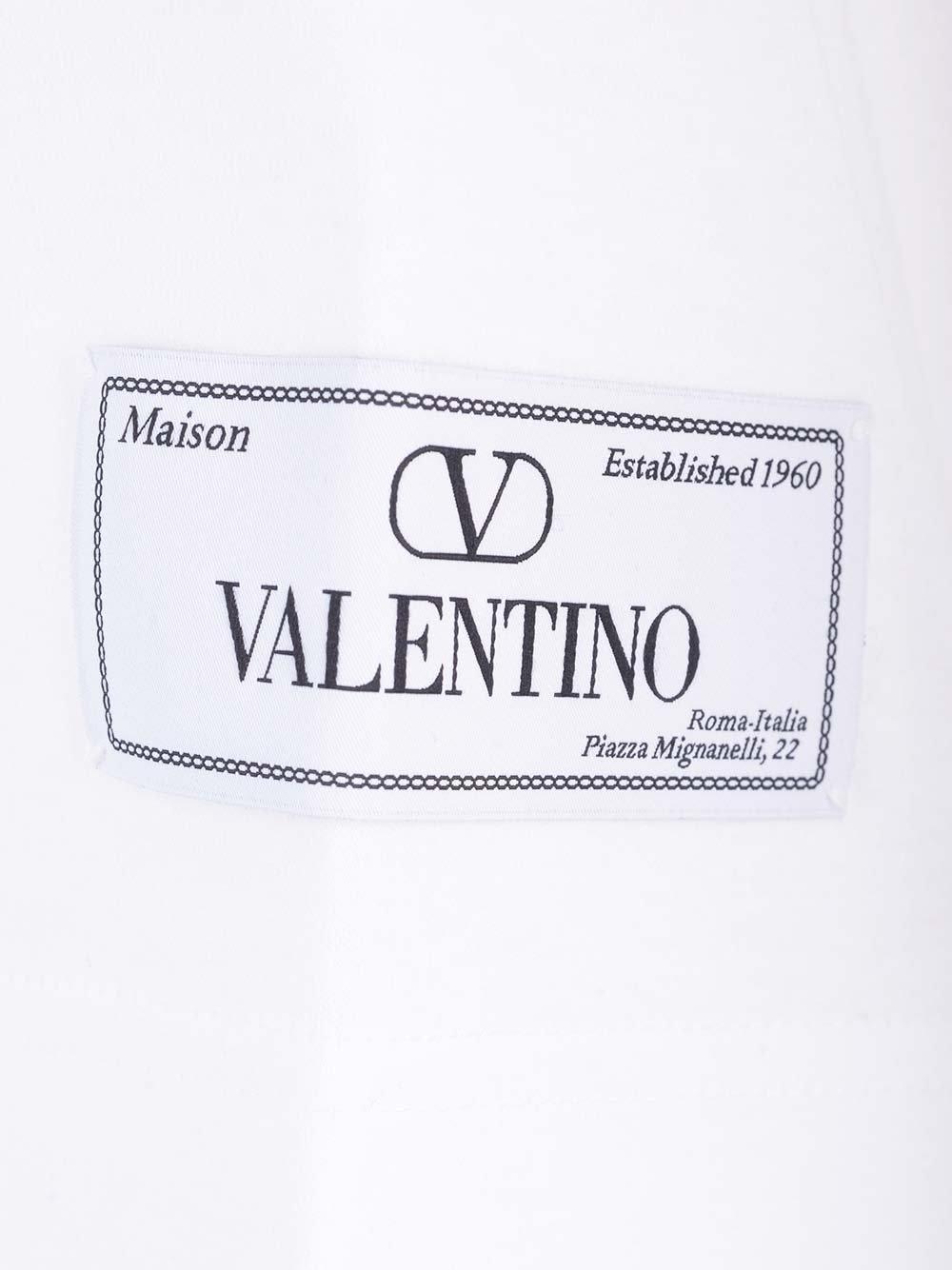 Shop Valentino Logo Printed Crewneck T-shirt In White