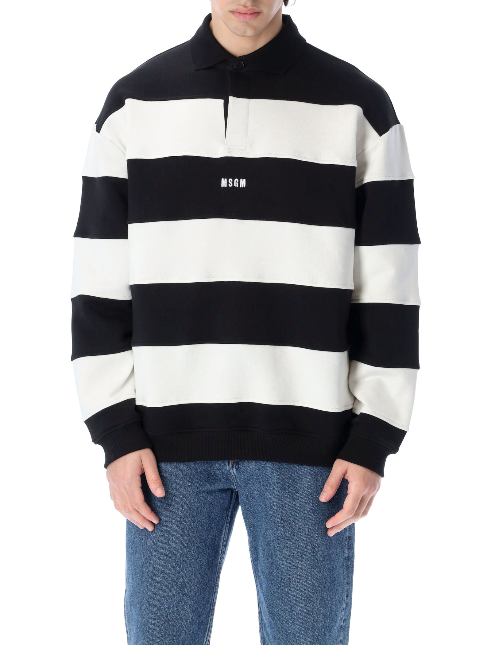 MSGM Striped Rugby Sweatshirt