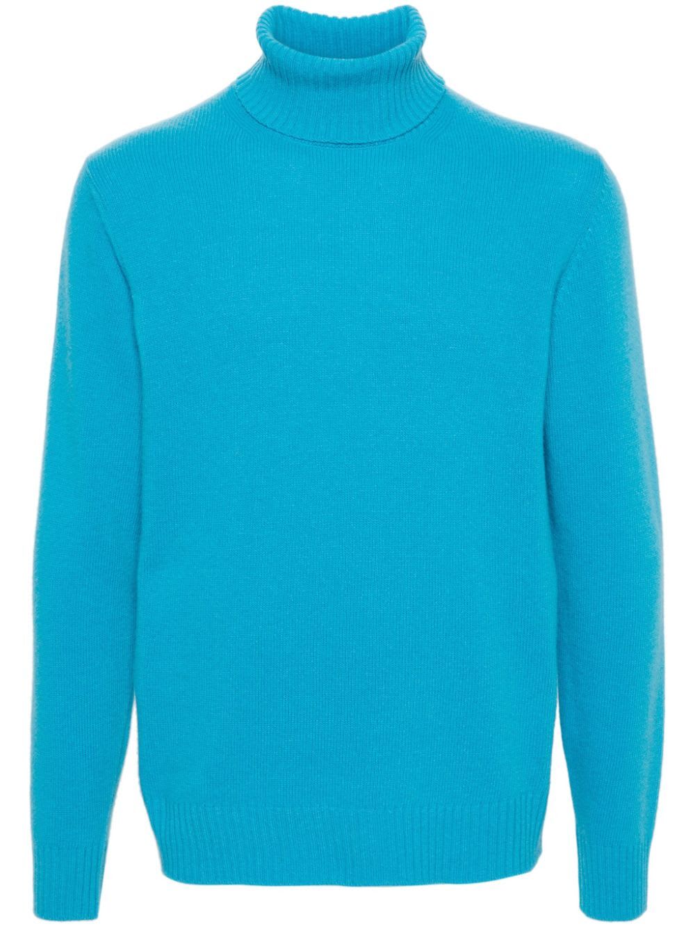 Shop Nuur Long Sleeves Turtle Neck In Turquoise