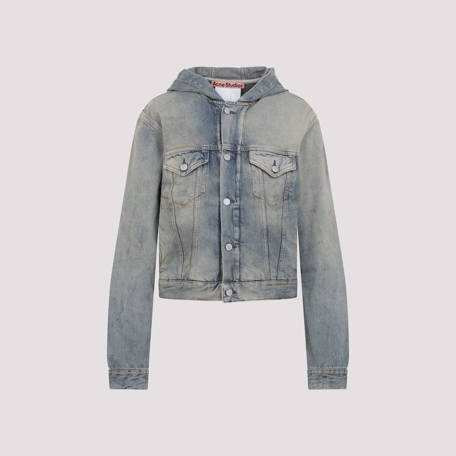Acne Studios Light Blue Hooded Jacket In Blue