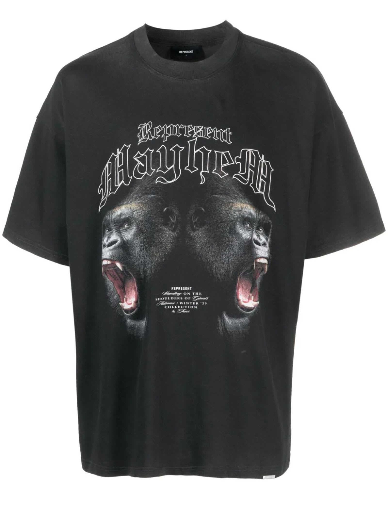 REPRESENT Black Cotton Mayhem T-shirt