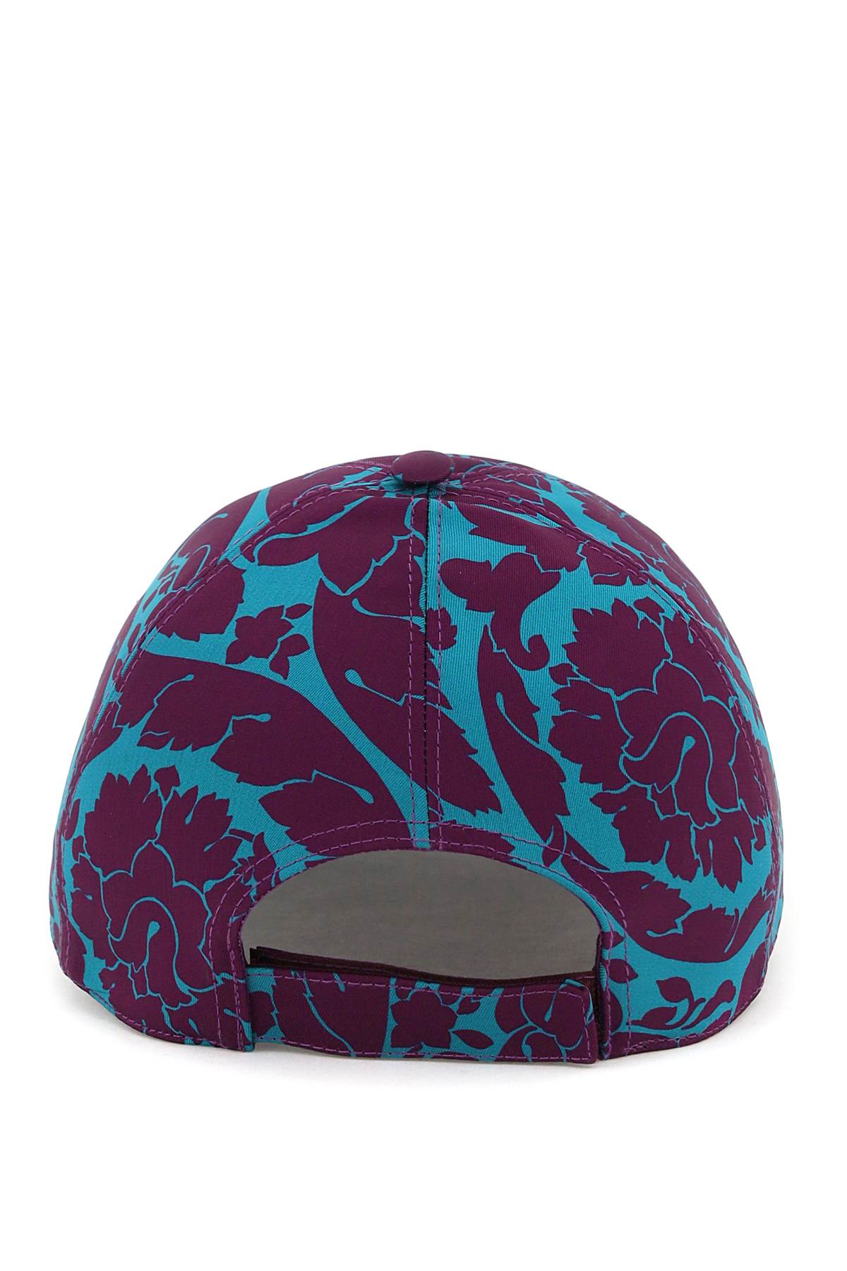 Shop Versace Barocco Silhoutte Baseball Cap In Teal Plum (purple)