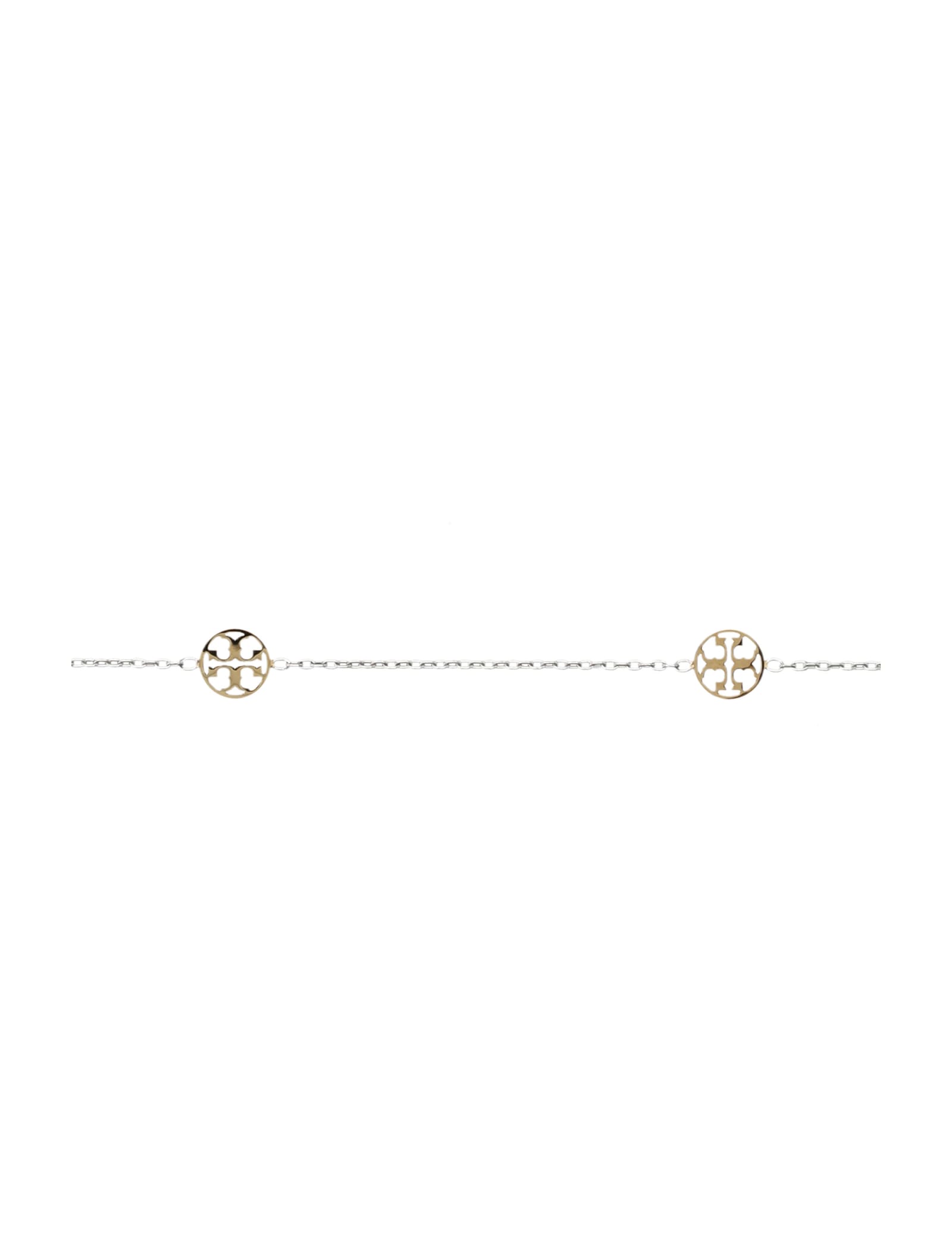 Shop Tory Burch Miller Necklace In Tory Silver / Tory Gold